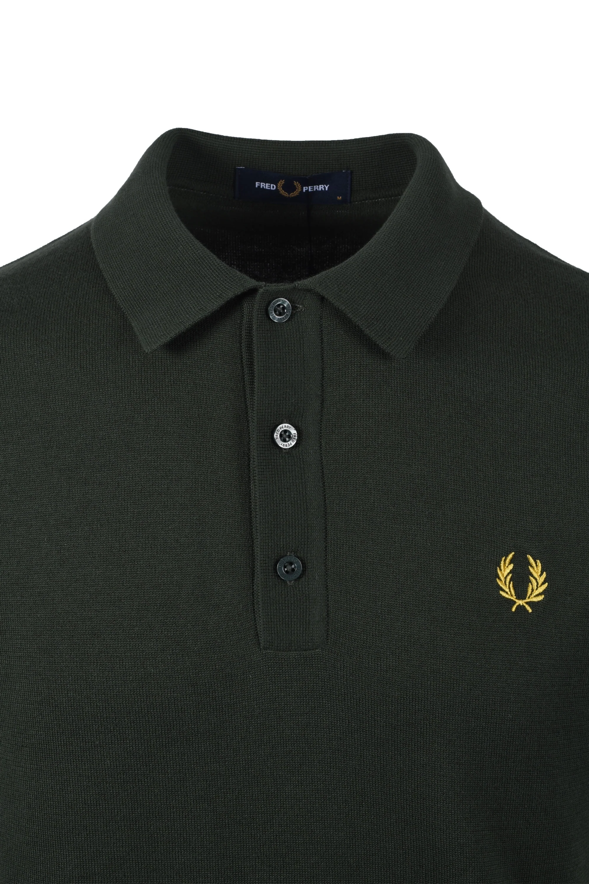 Fred Perry Cotton Knitted Polo Court Green - Image 3