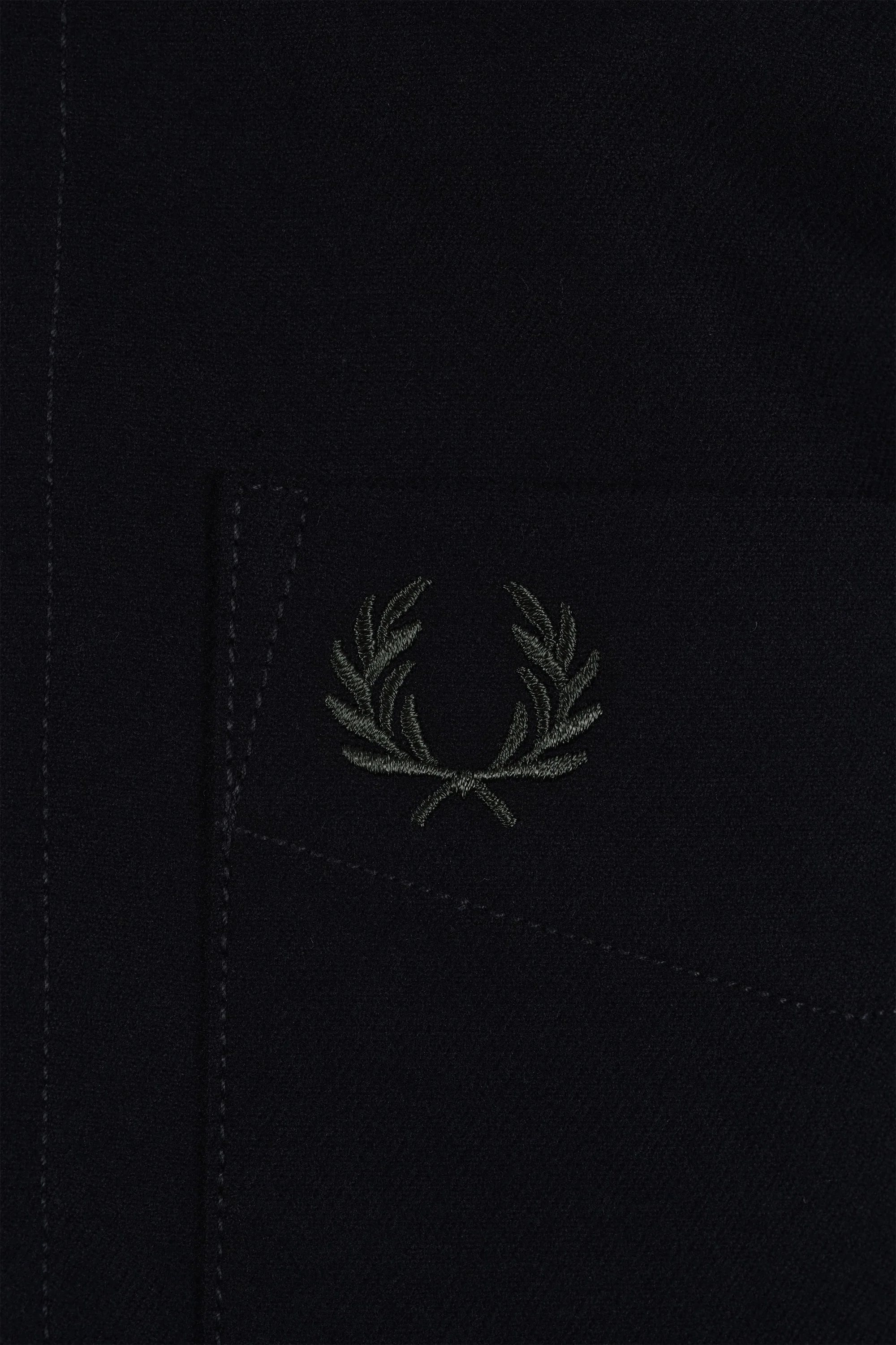Fred Perry Brushed Twill Overshirt Black - Image 3