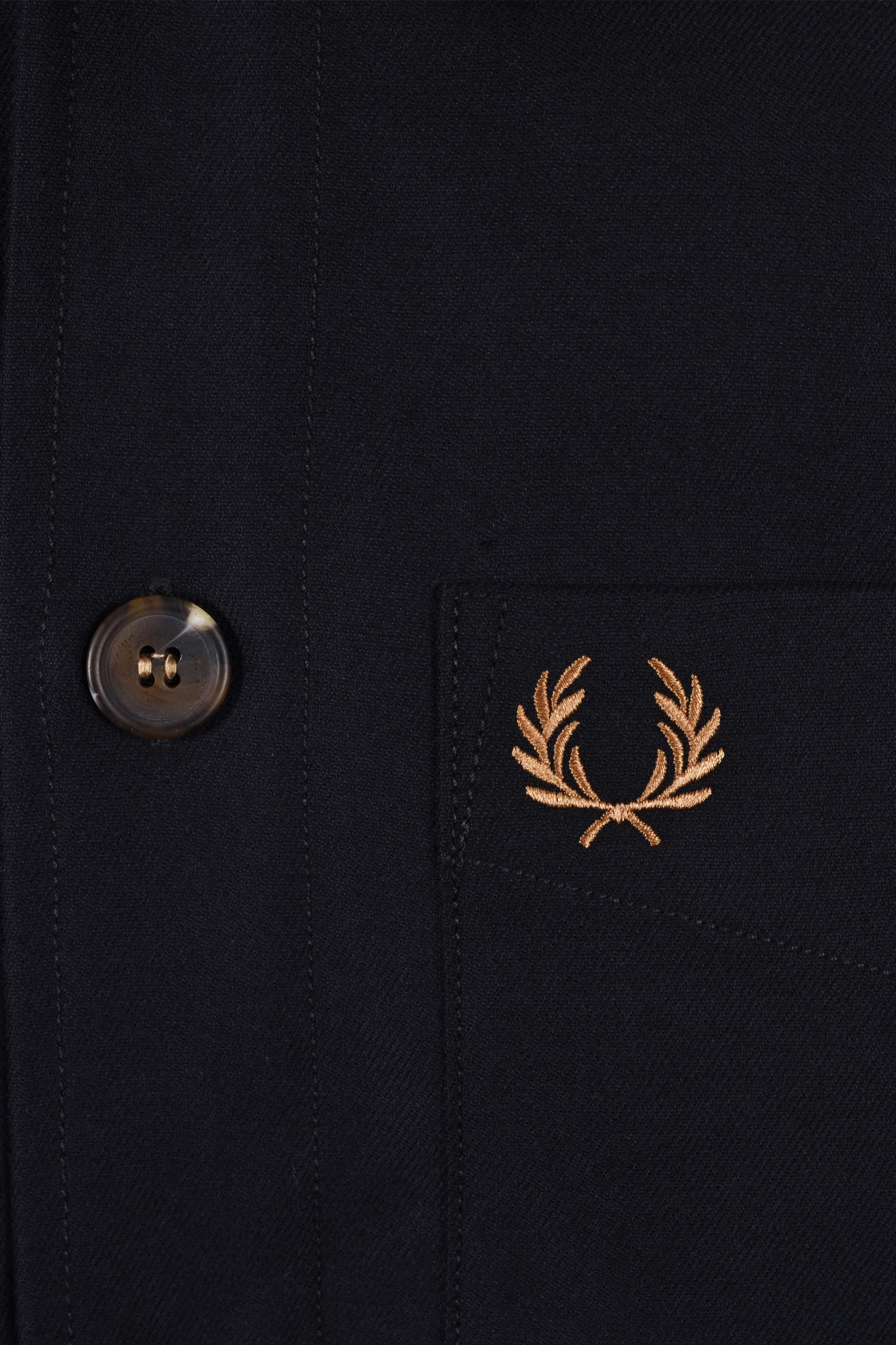 Fred Perry Brushed Twill Overshirt Navy - Image 3