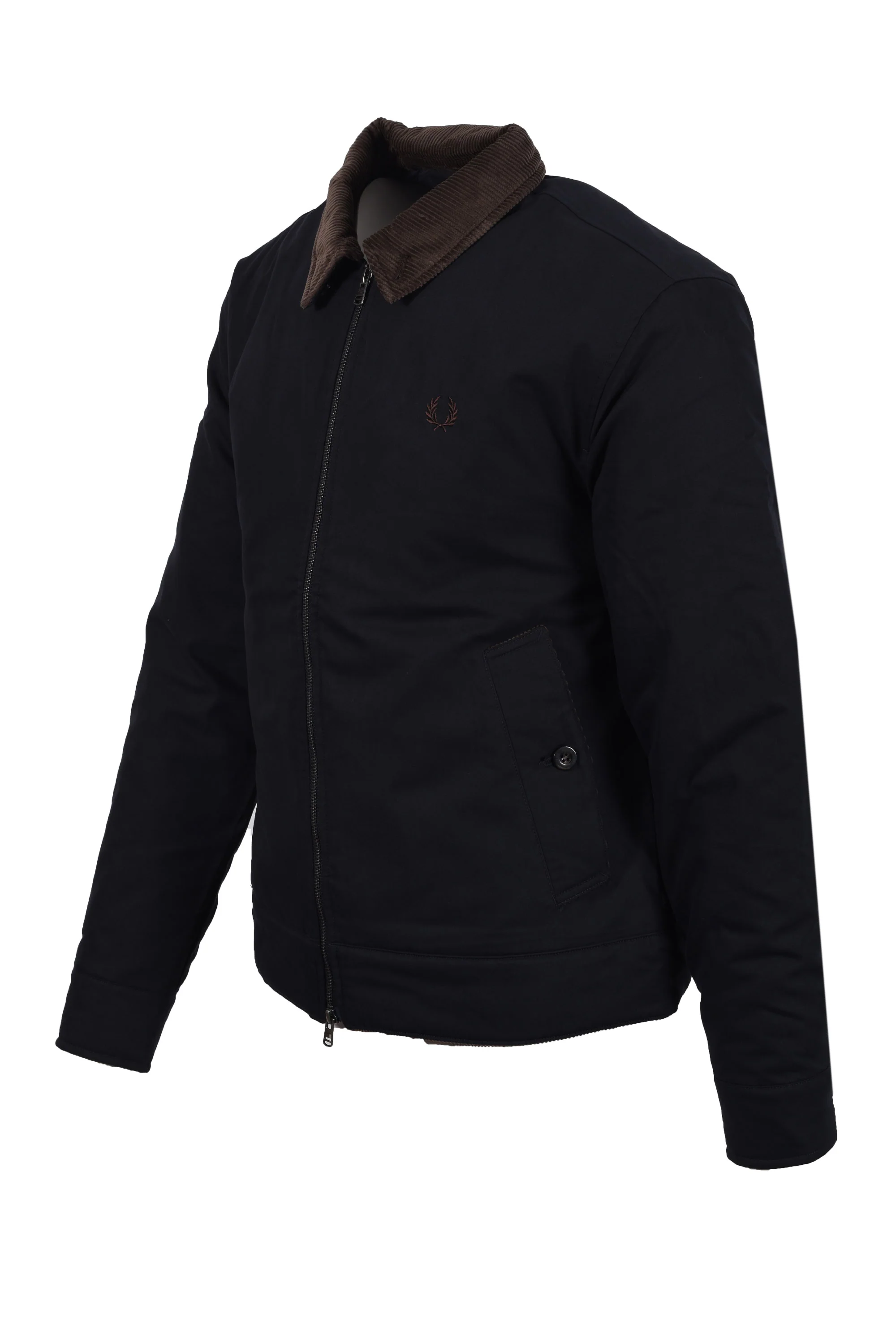 FRED PERRY COTTON CABAN JACKET NAVY - Image 4