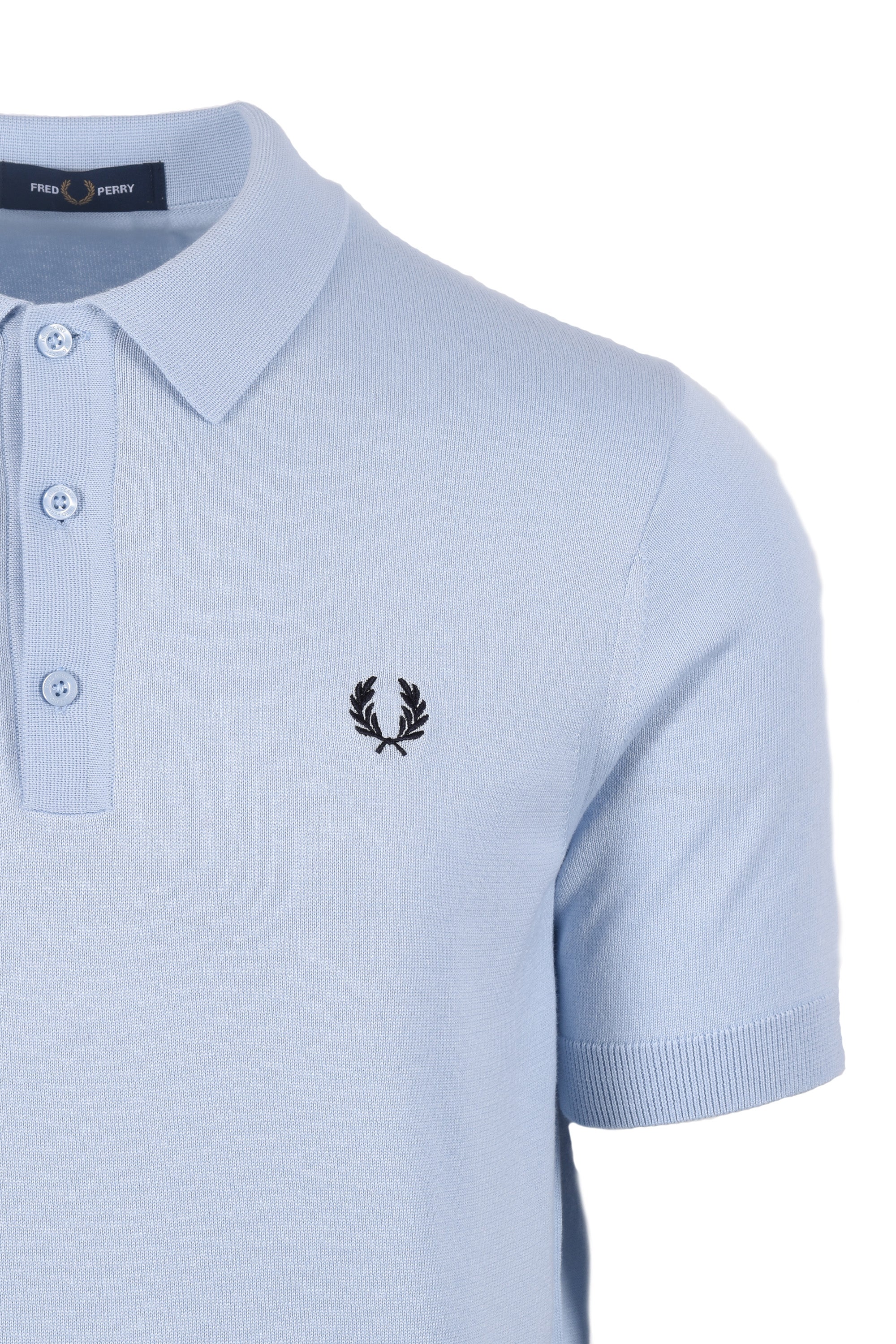 Fred Perry Cotton Knitted Polo Light Smoke - Image 3