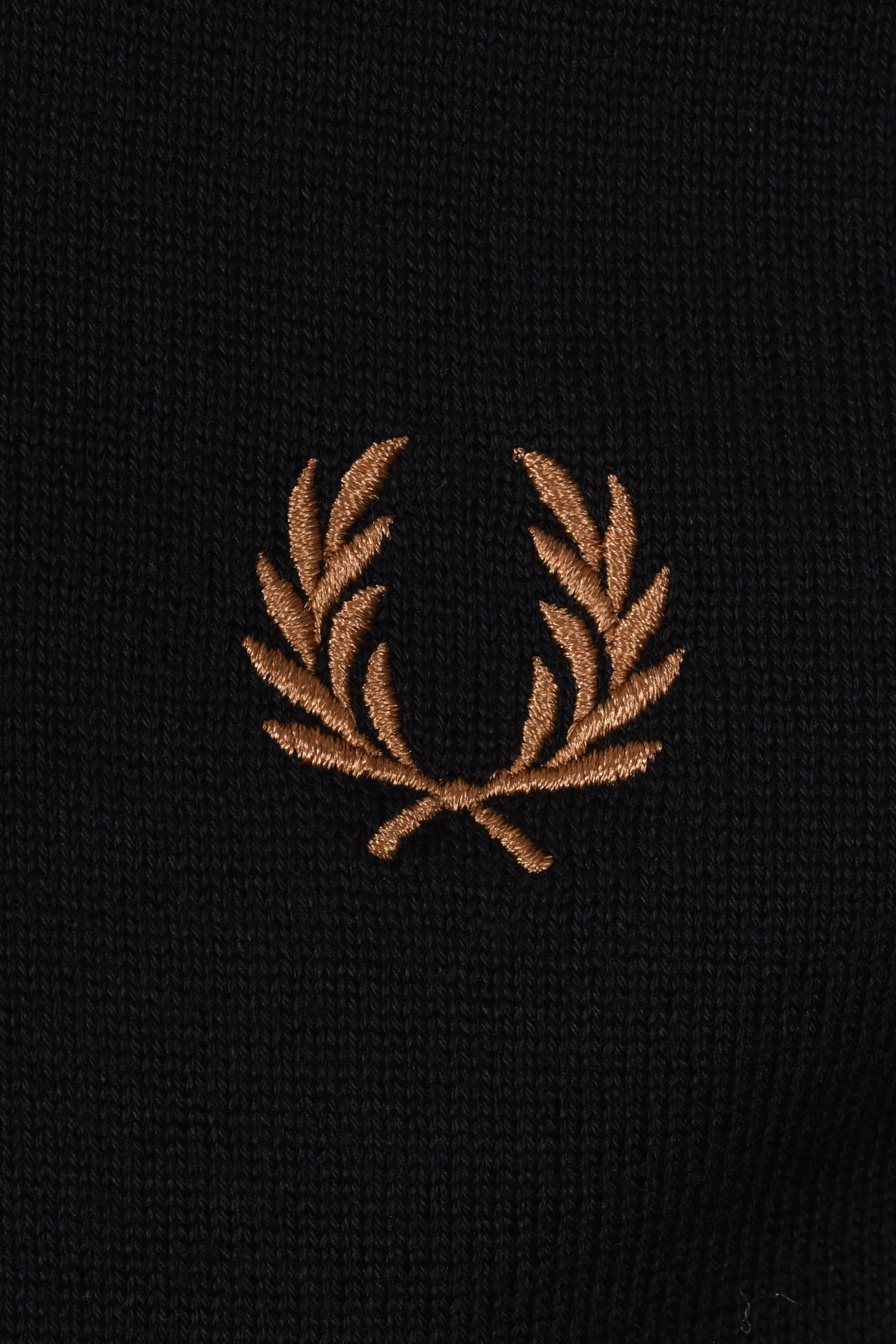 FRED PERRY COTTON KNITTED SHIRT BLACK - Image 3