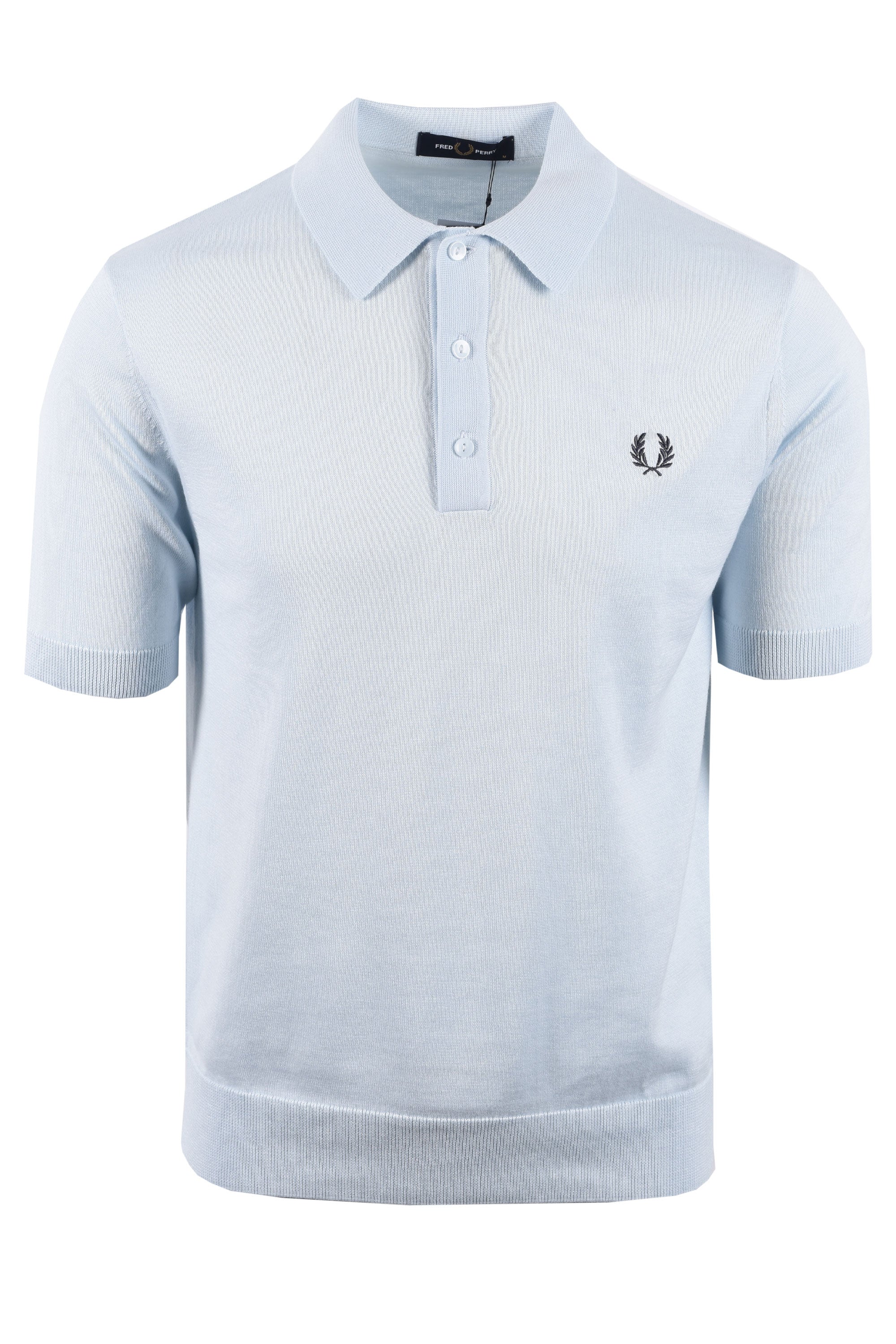 FRED PERRY COTTON KNITTED SHIRT LIGHT ICE