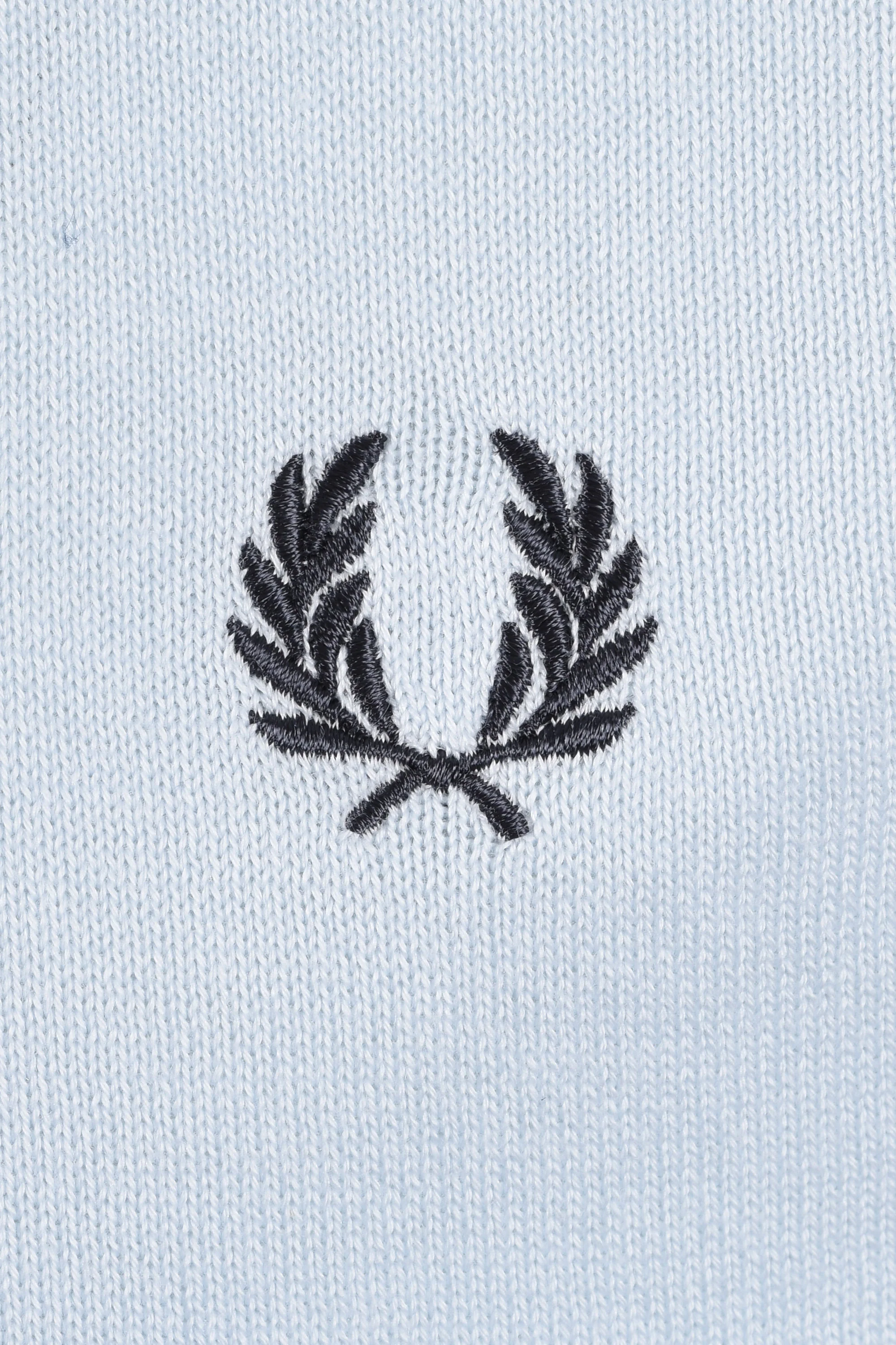 FRED PERRY COTTON KNITTED SHIRT LIGHT ICE - Image 3