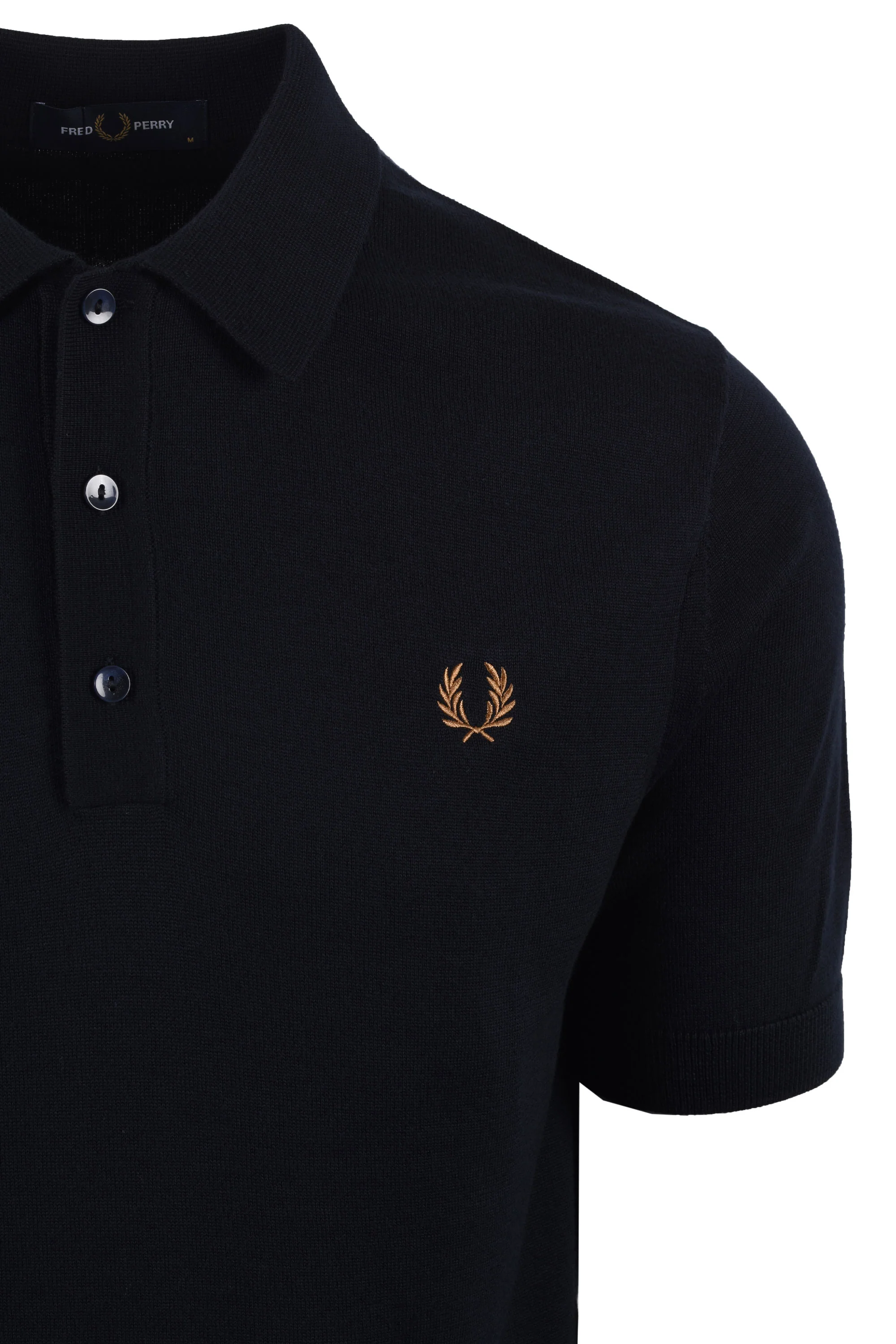FRED PERRY COTTON KNITTED SHIRT NAVY - Image 2