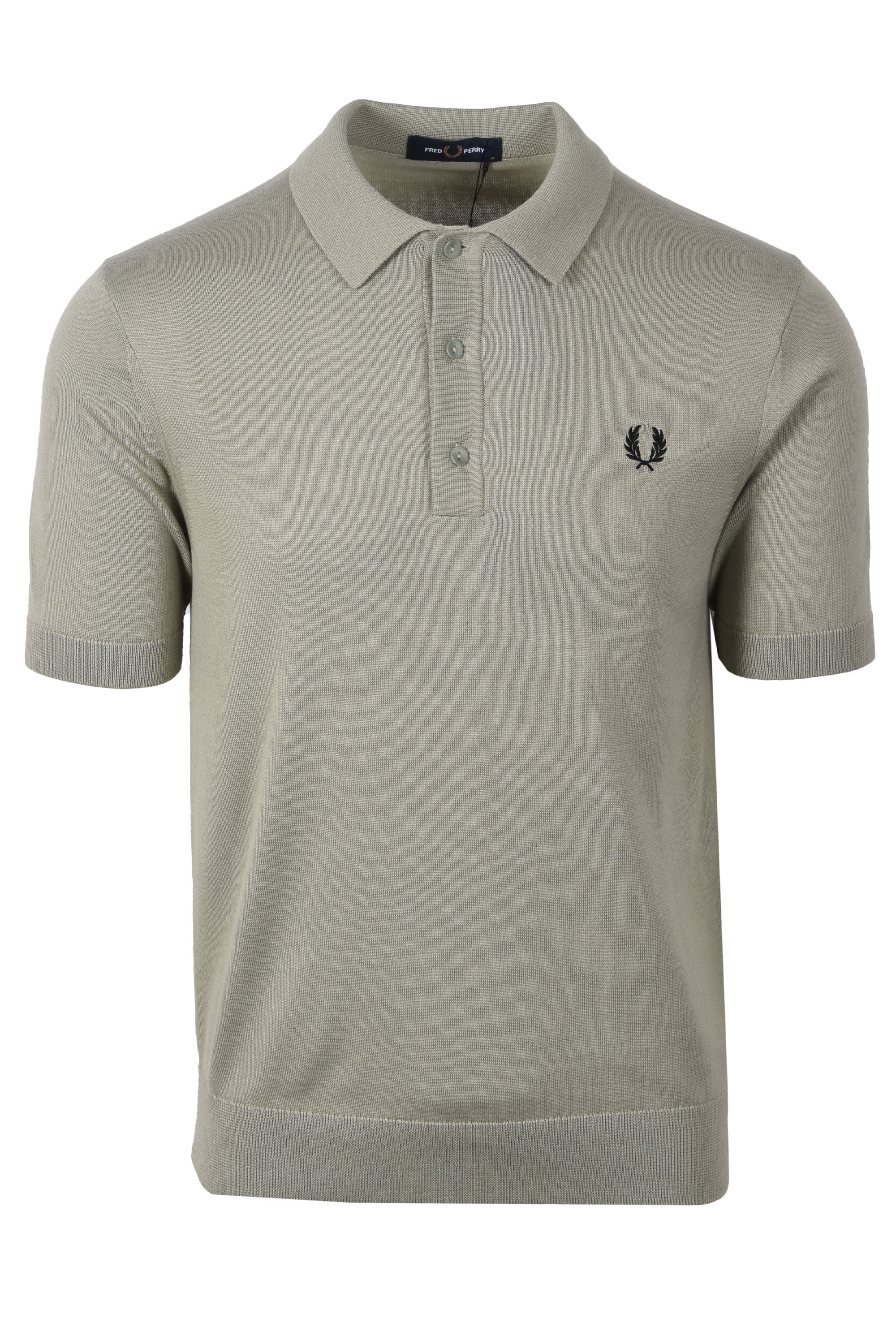 FRED PERRY COTTON KNITTED SHIRT SEAGRASS