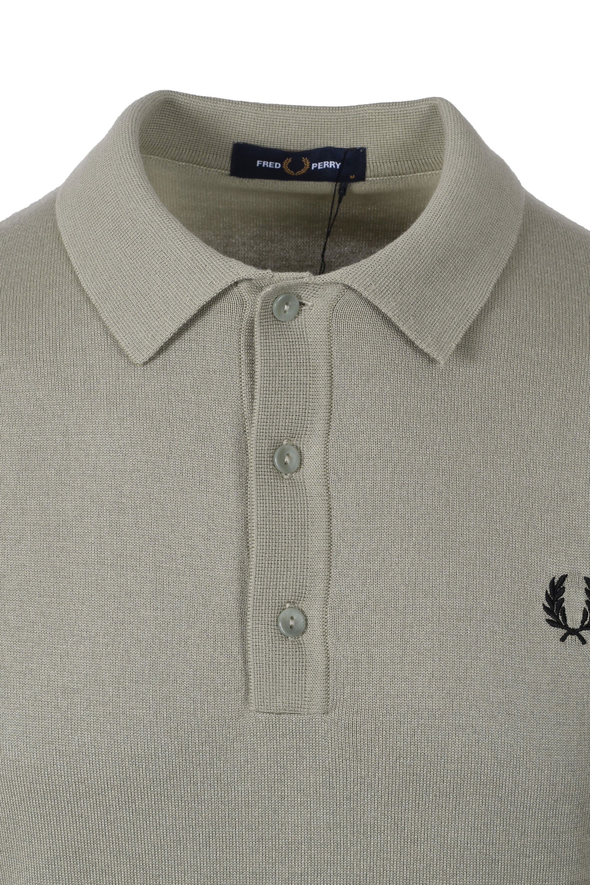 FRED PERRY COTTON KNITTED SHIRT SEAGRASS - Image 2