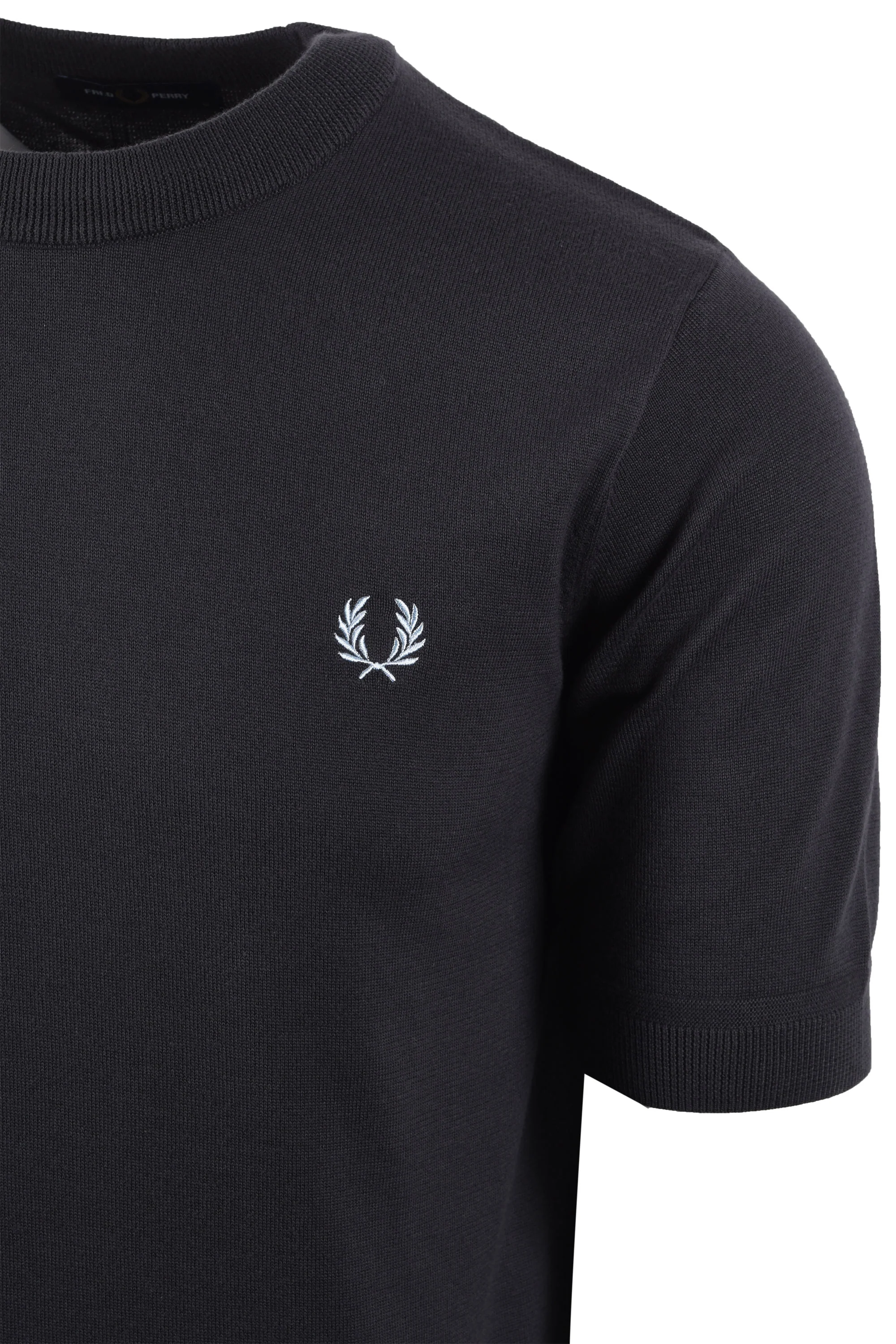 FRED PERRY COTTON KNITTED T-SHIRT ANCHOR GREY - Image 2