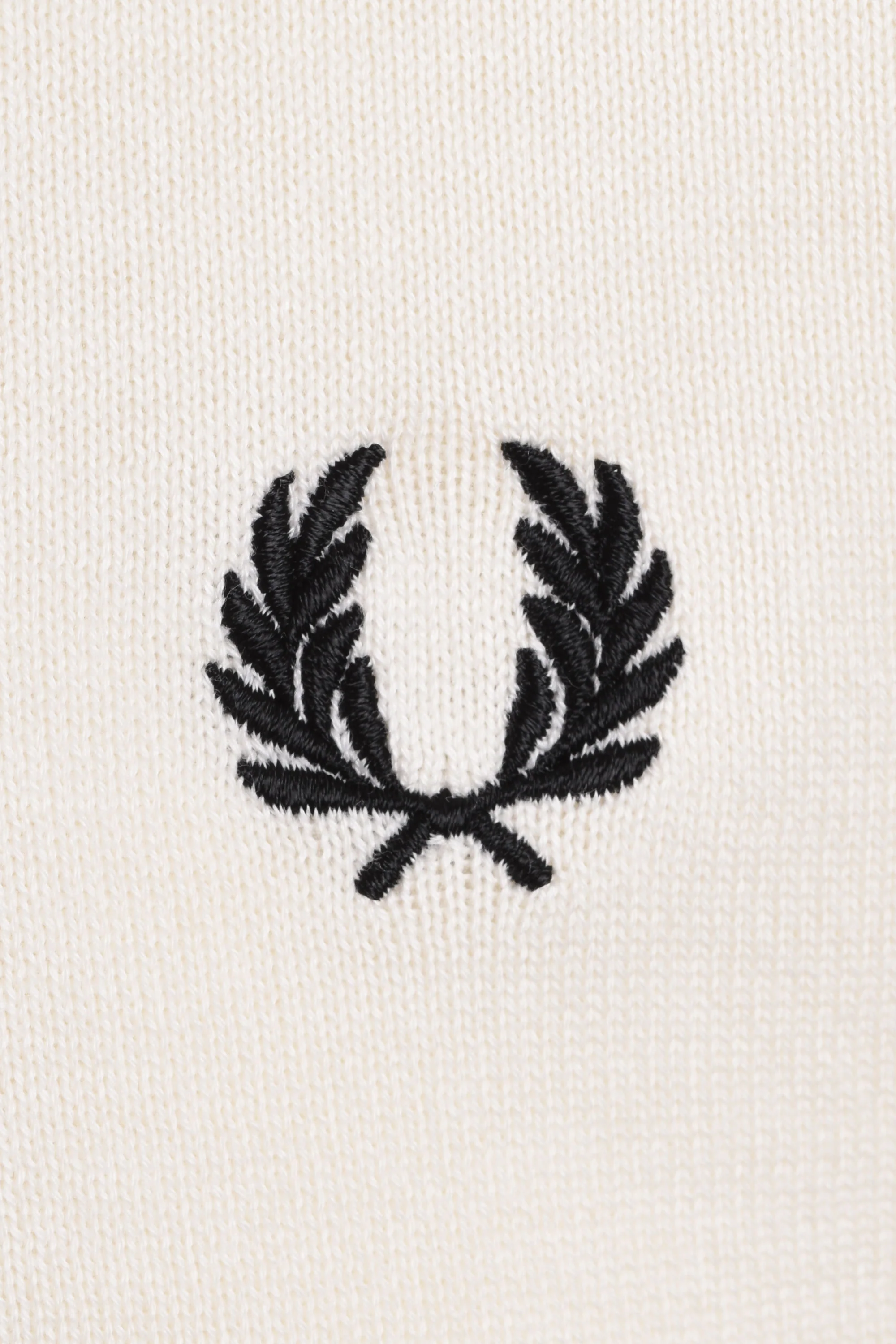 FRED PERRY COTTON KNITTED T-SHIRT ECRU - Image 3