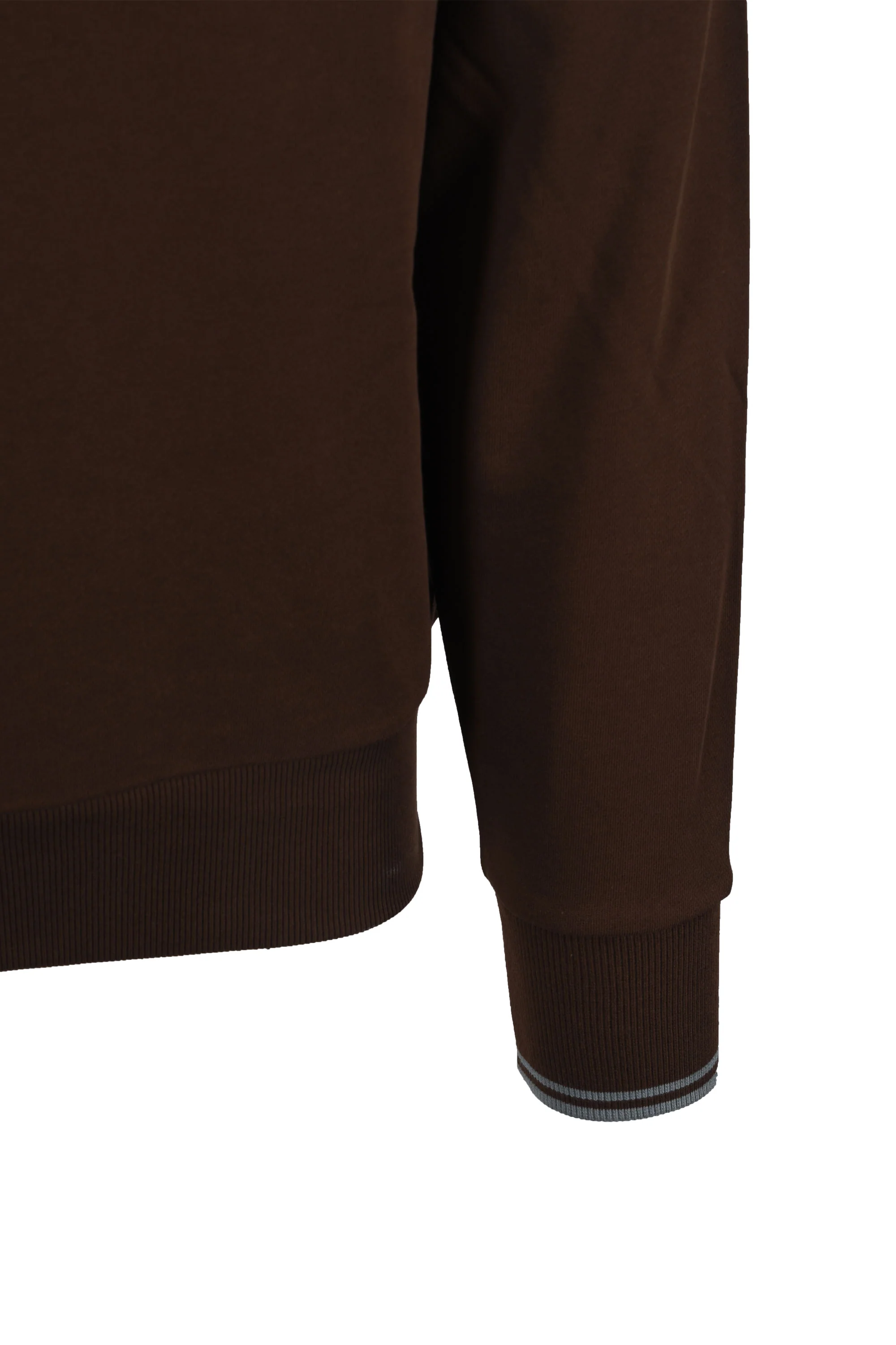 FRED PERRY CREW NECK SWEATSHIRT BURNT TOBACCO/ STOCKPORT BLUE - Image 3