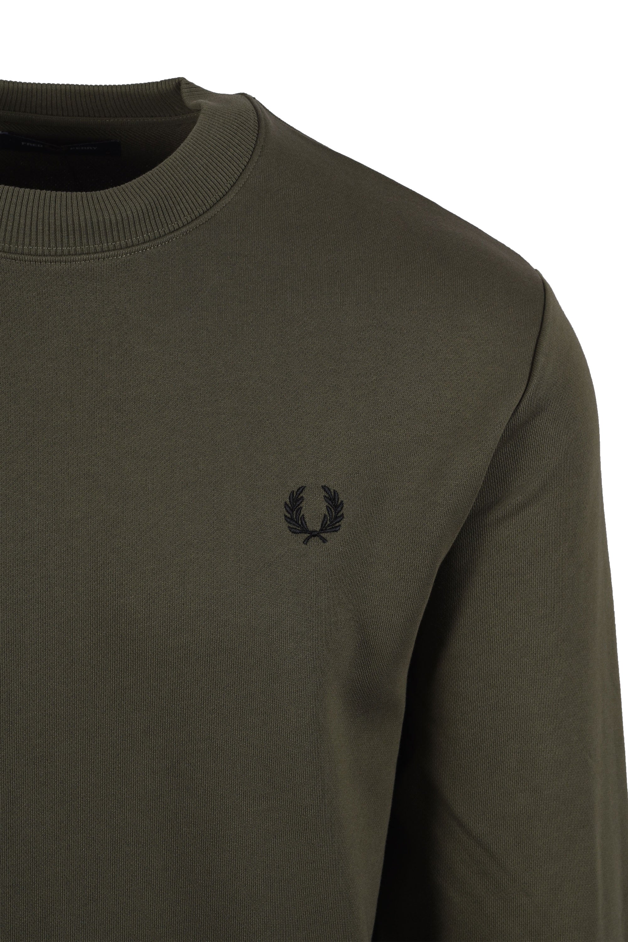 FRED PERRY CREW NECK SWEATSHIRT GREEN/ BLACK - Image 2