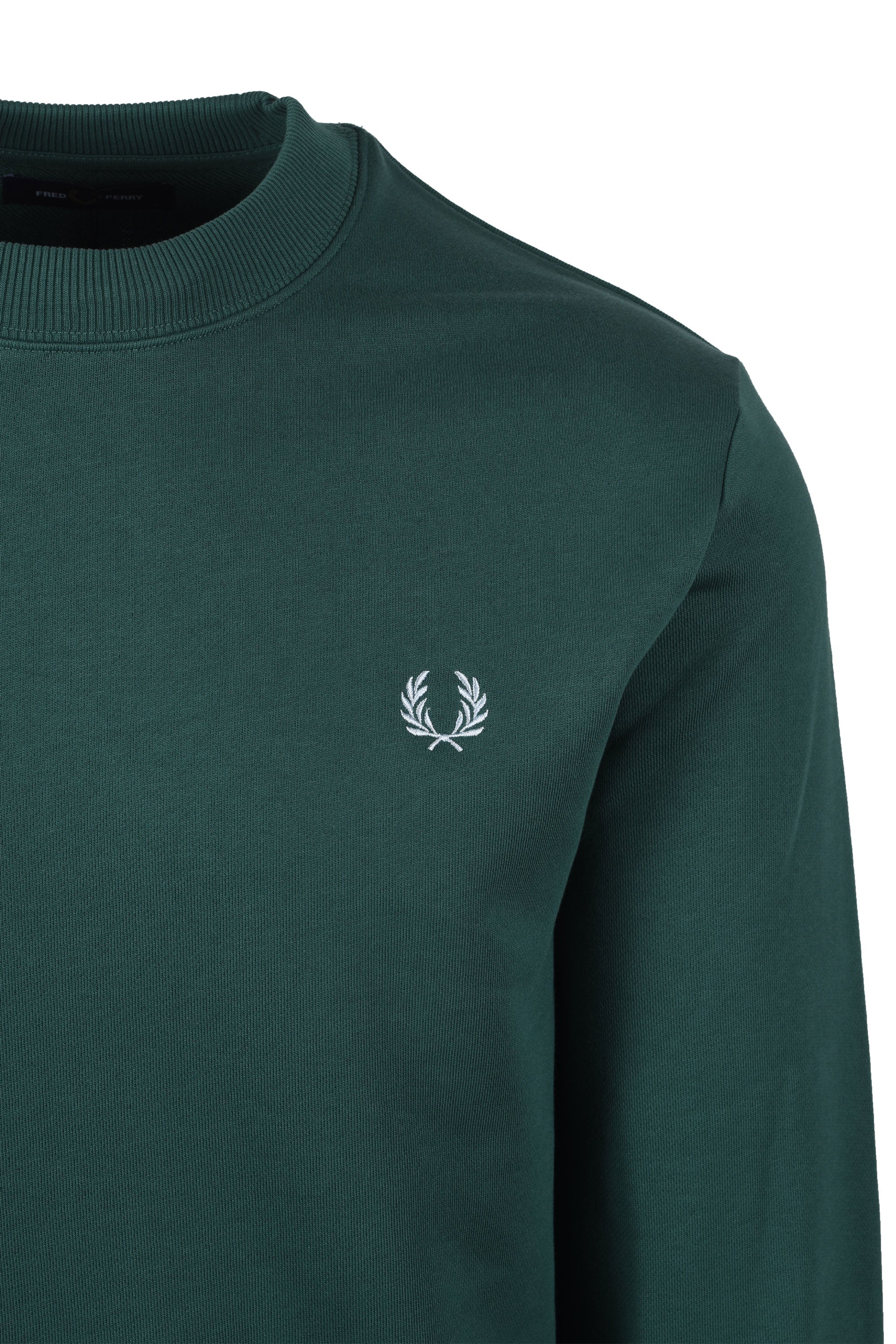 Fred Perry Crew Neck Sweatshirt Sport Green/Track Blue - Image 2