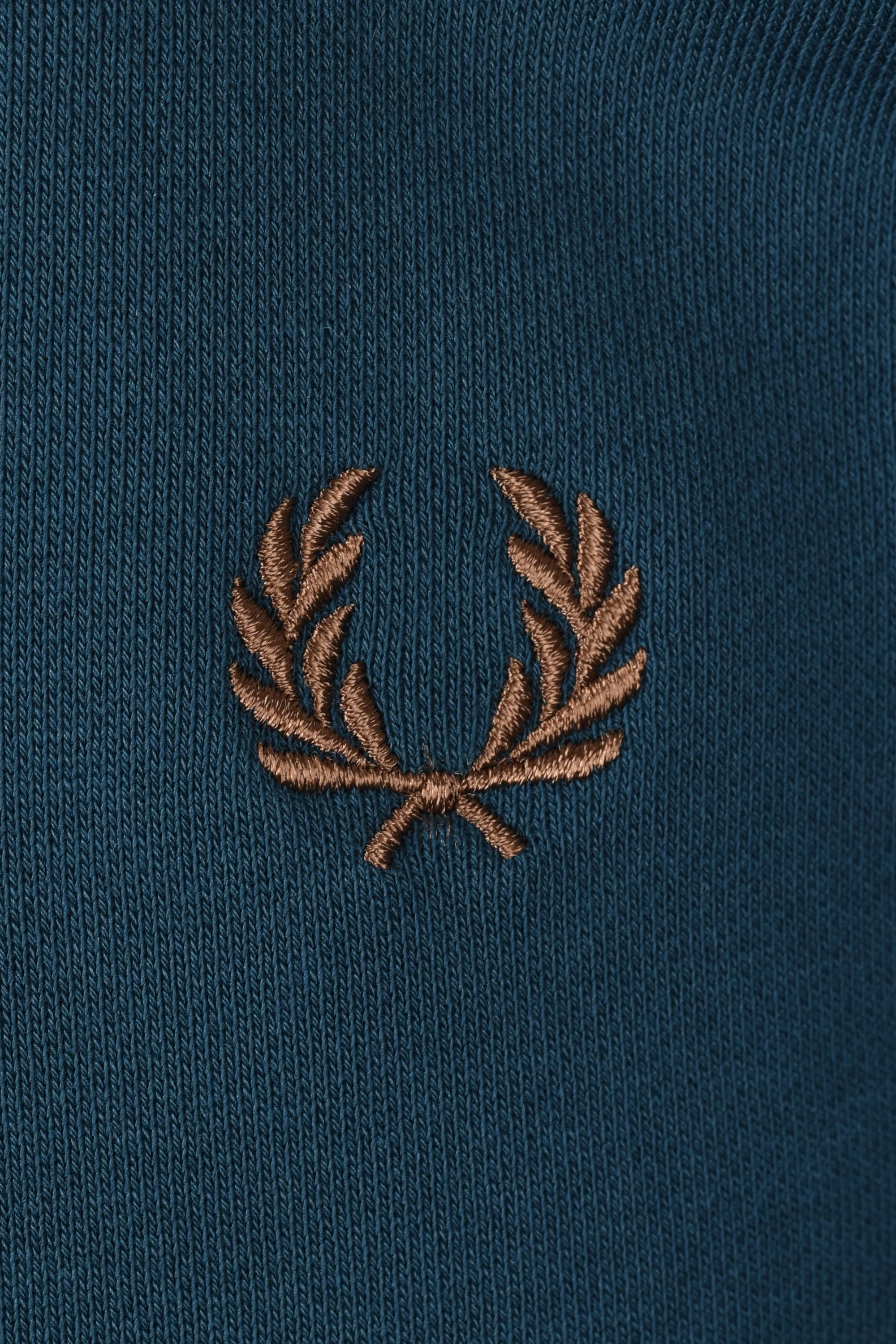 Fred Perry Half Zip Sweatshirt Dark Petrol/Shaded Stone - Image 2