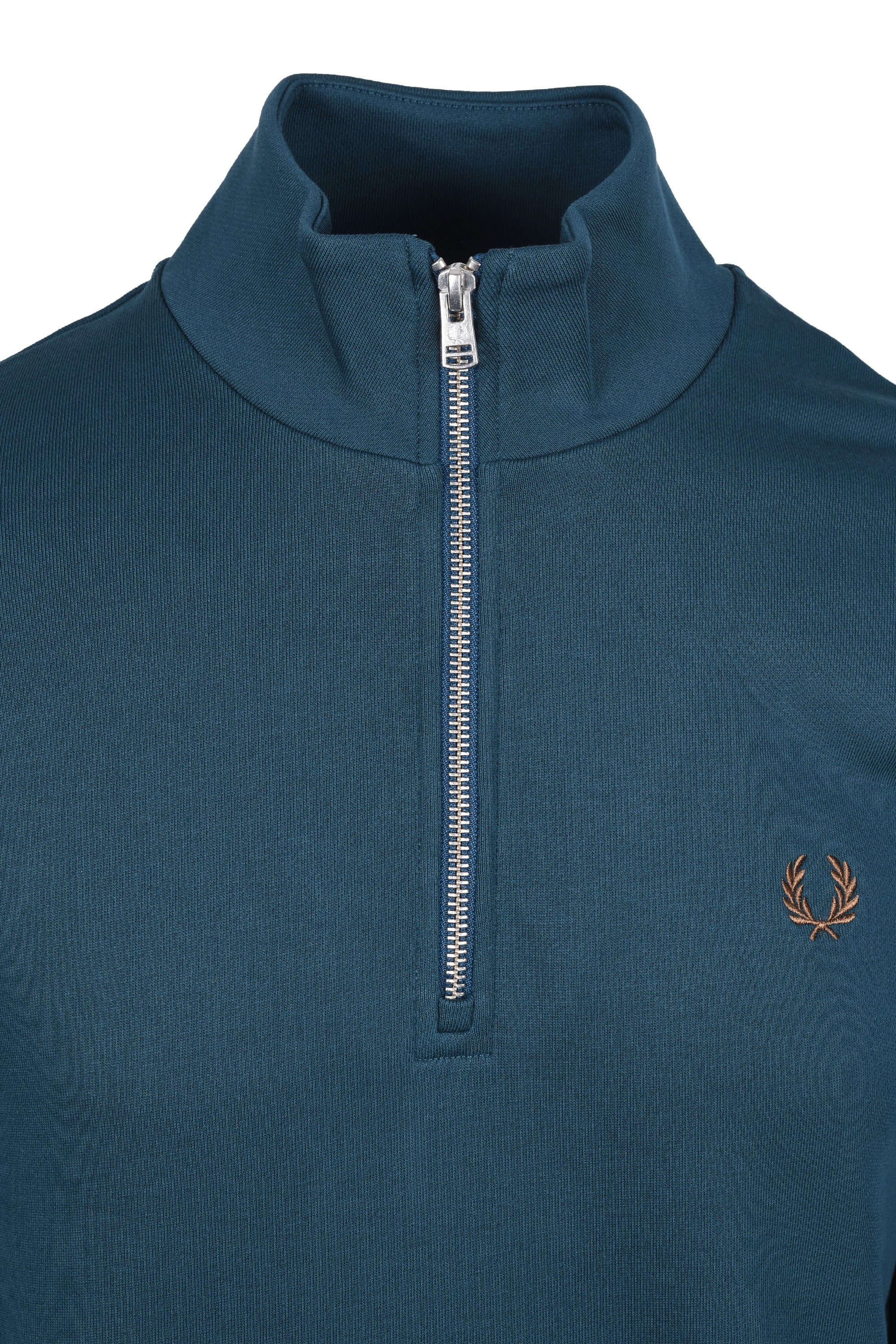 Fred Perry Half Zip Sweatshirt Dark Petrol/Shaded Stone - Image 4