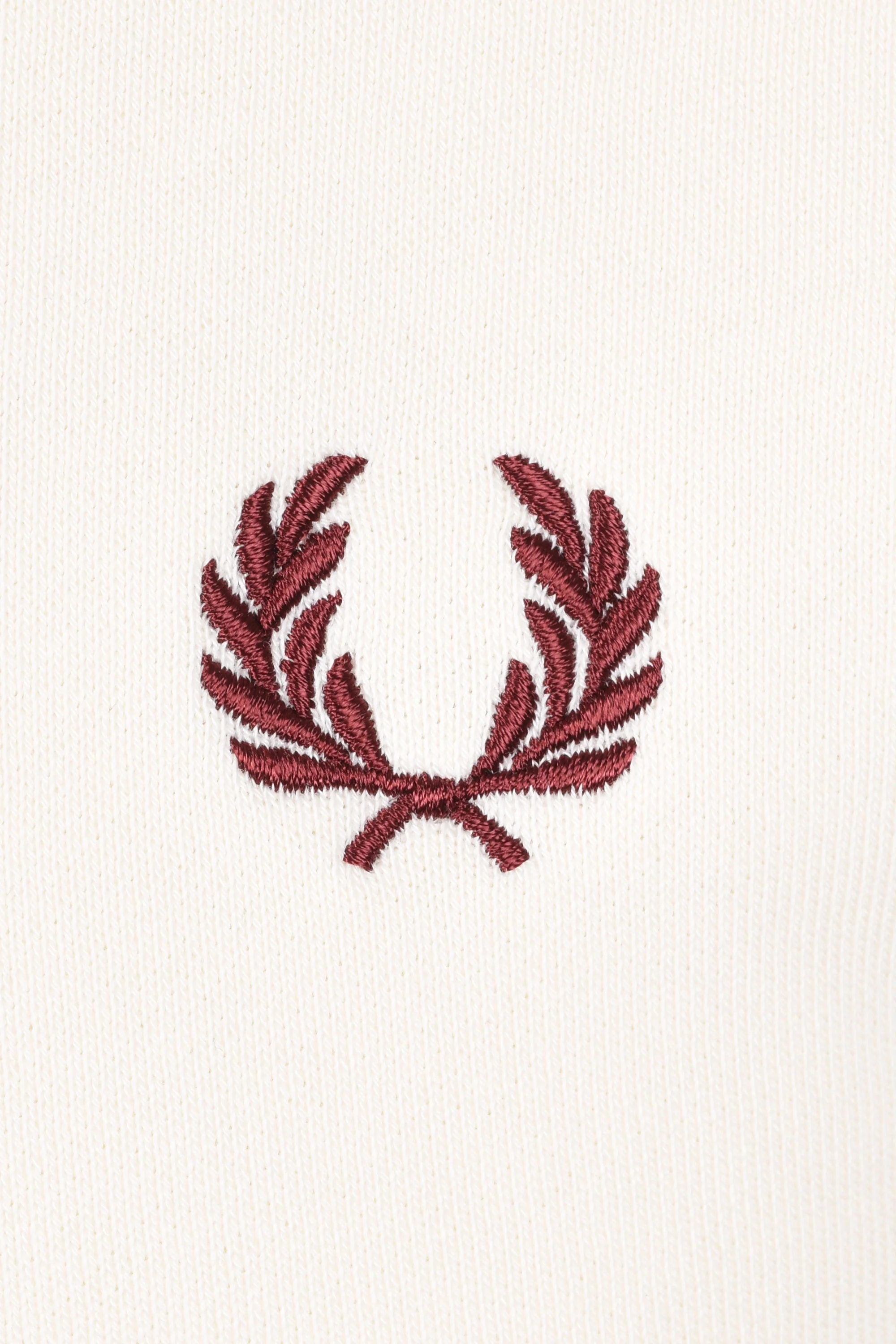 Fred Perry Half Zip Sweatshirt Ecru/Court Blue/Oxblood - Image 3