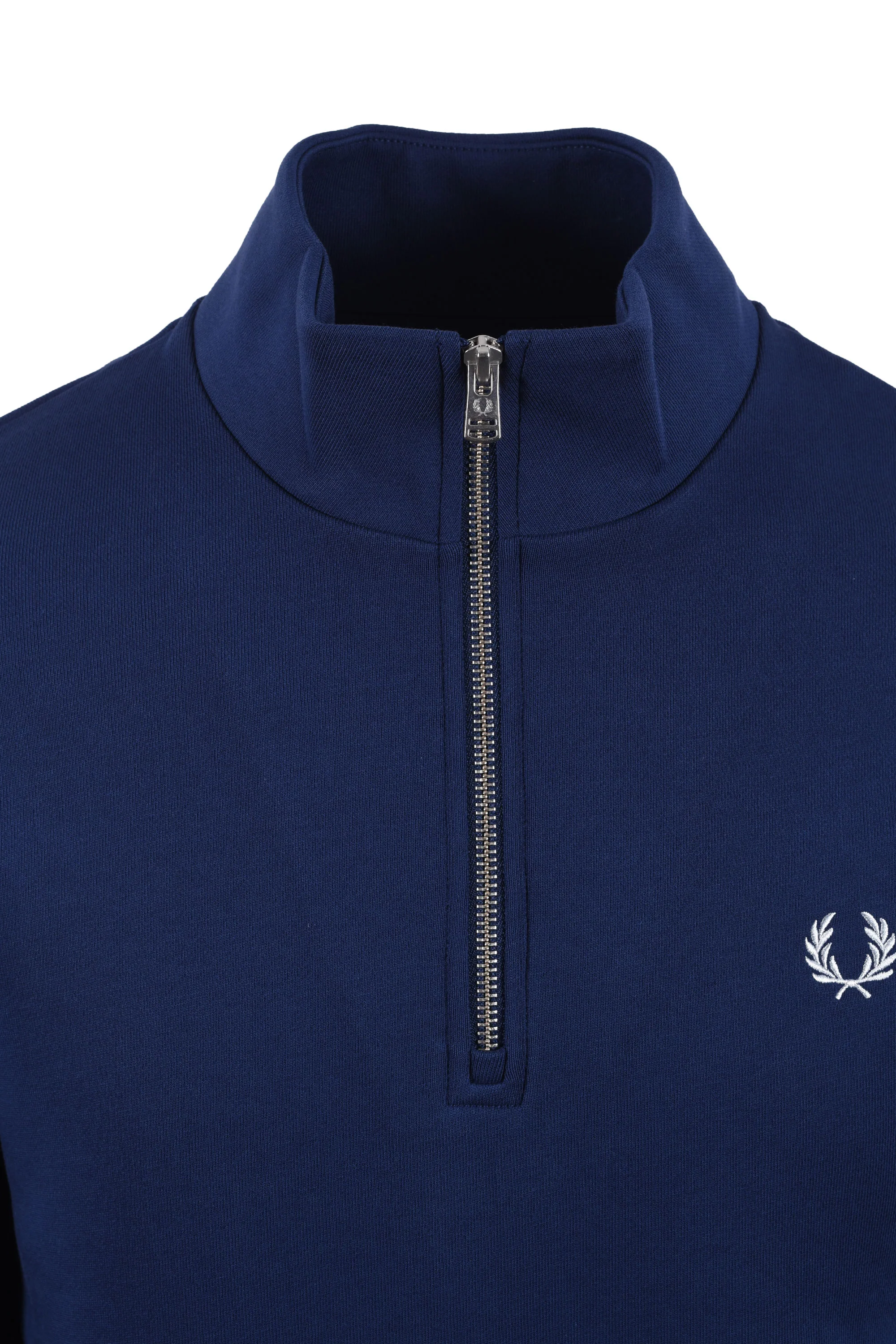 FRED PERRY HALF ZIP SWEATSHIRT FRENCH NAVY/DUSKY BLUE - Image 2