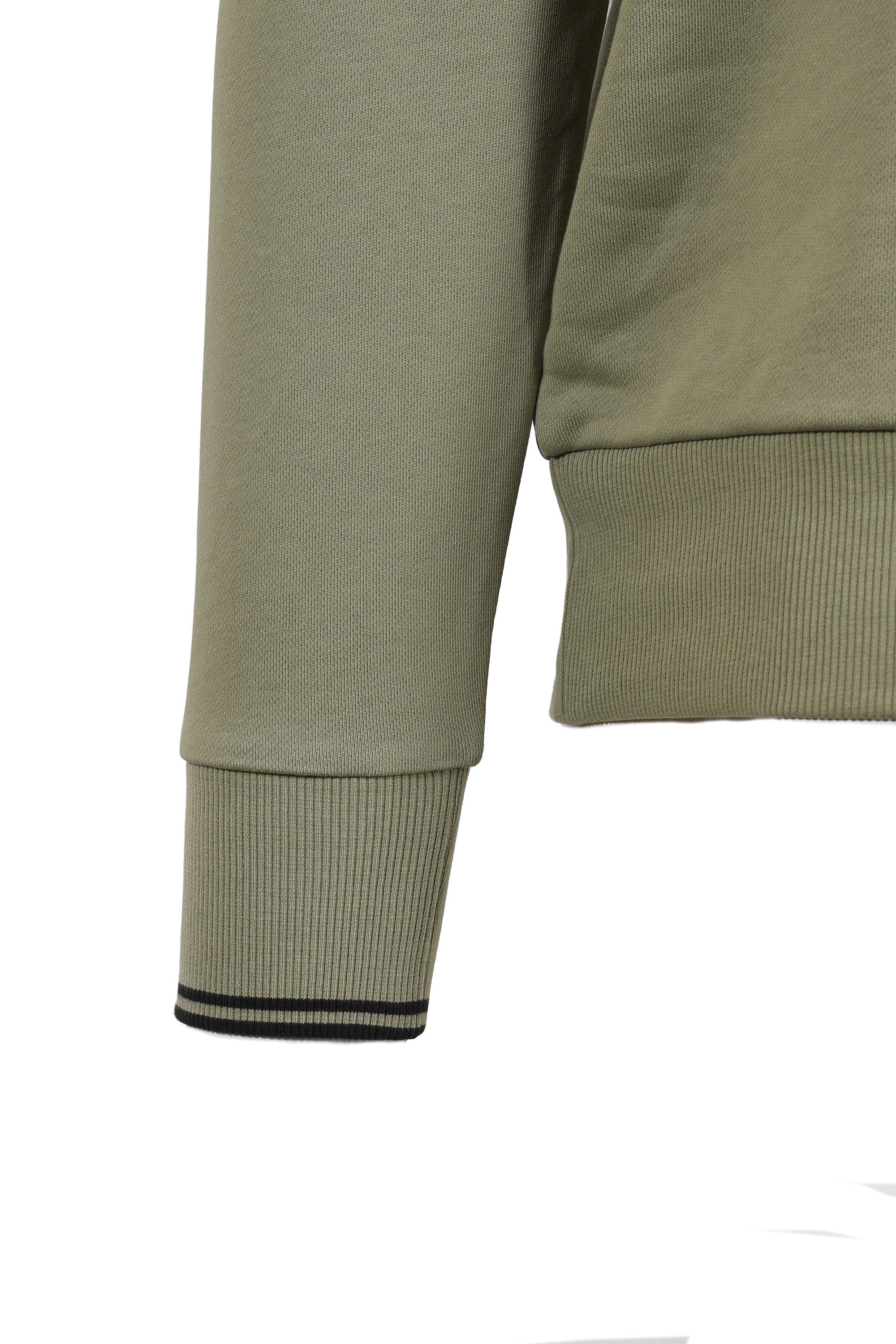 Fred Perry Half Zip Sweatshirt Olive Mint - Image 4