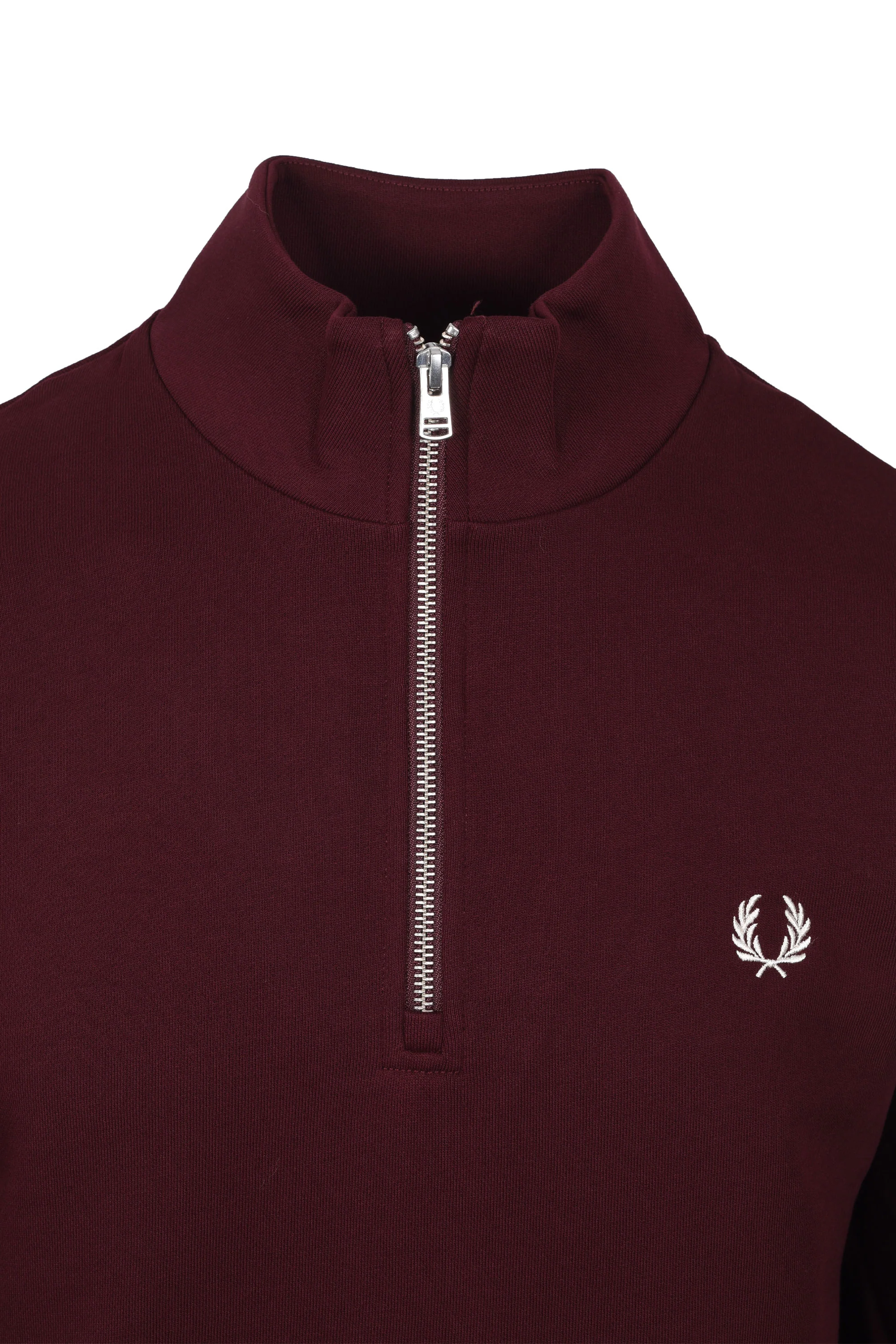 FRED PERRY HALF ZIP SWEATSHIRT OXBLOOD/ECRU - Image 2