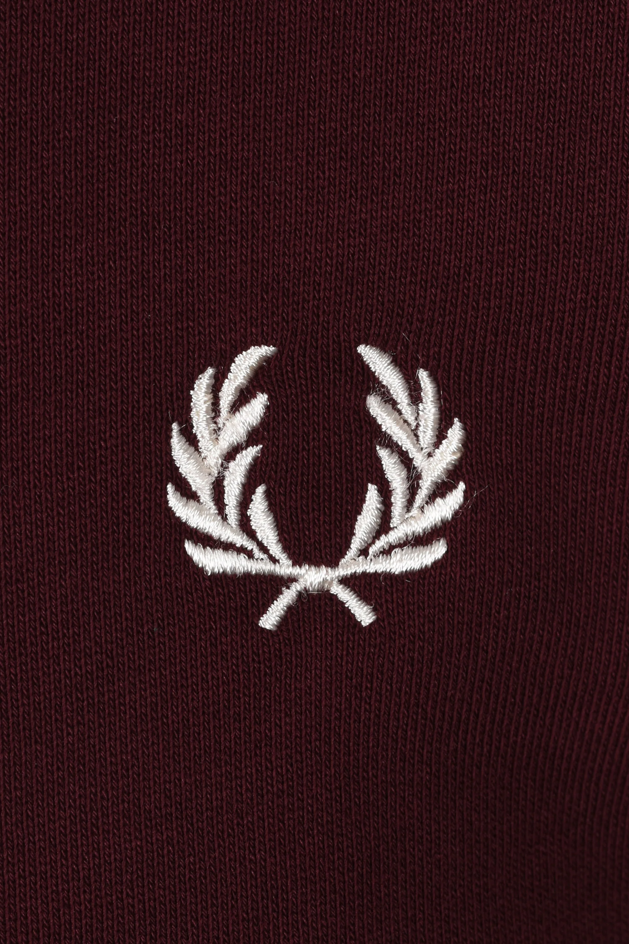 FRED PERRY HALF ZIP SWEATSHIRT OXBLOOD/ECRU - Image 3