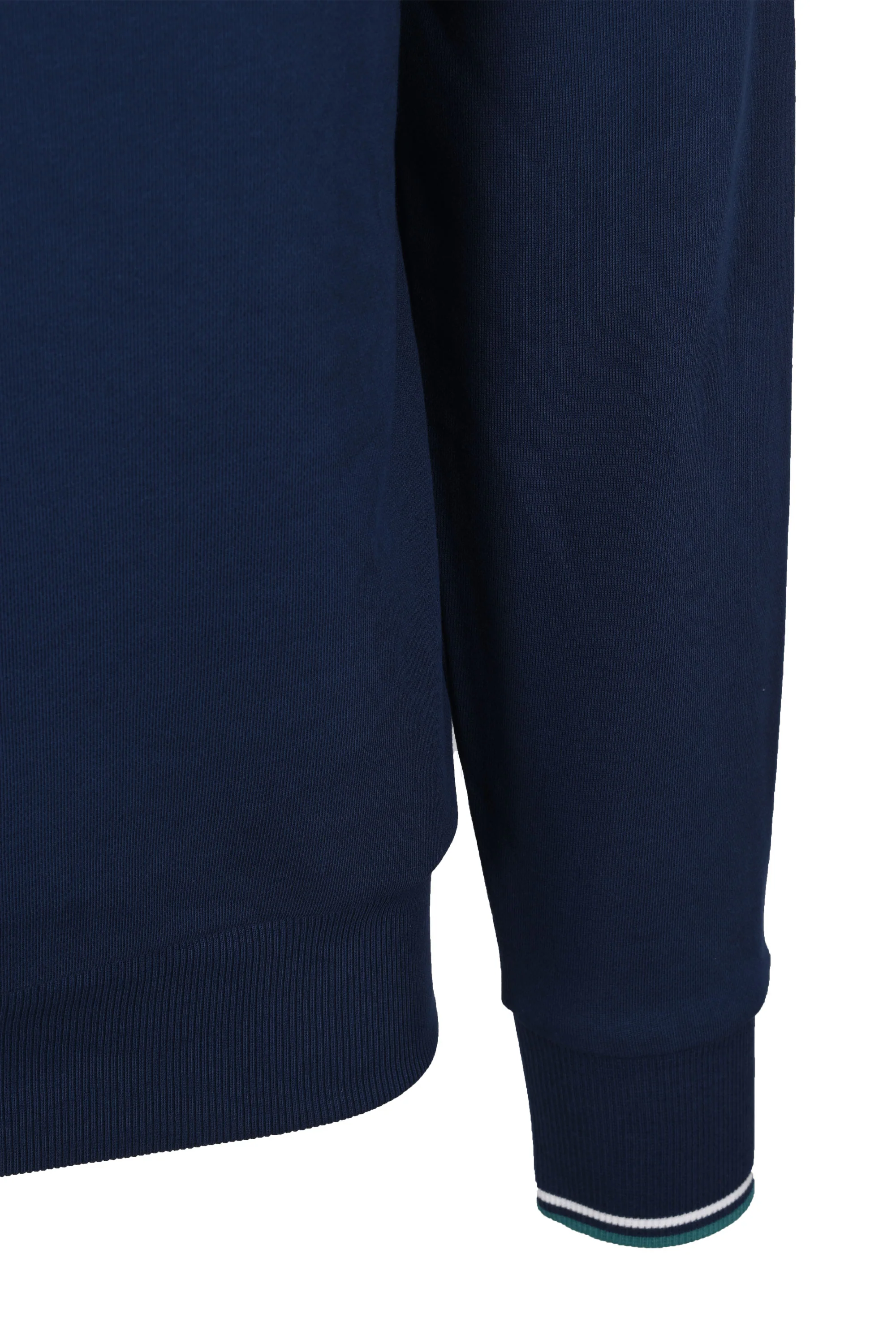 FRED PERRY HALF ZIP SWEATSHIRT TENNIS BLUE/SNOW WHITE/DEEP MINT - Image 4