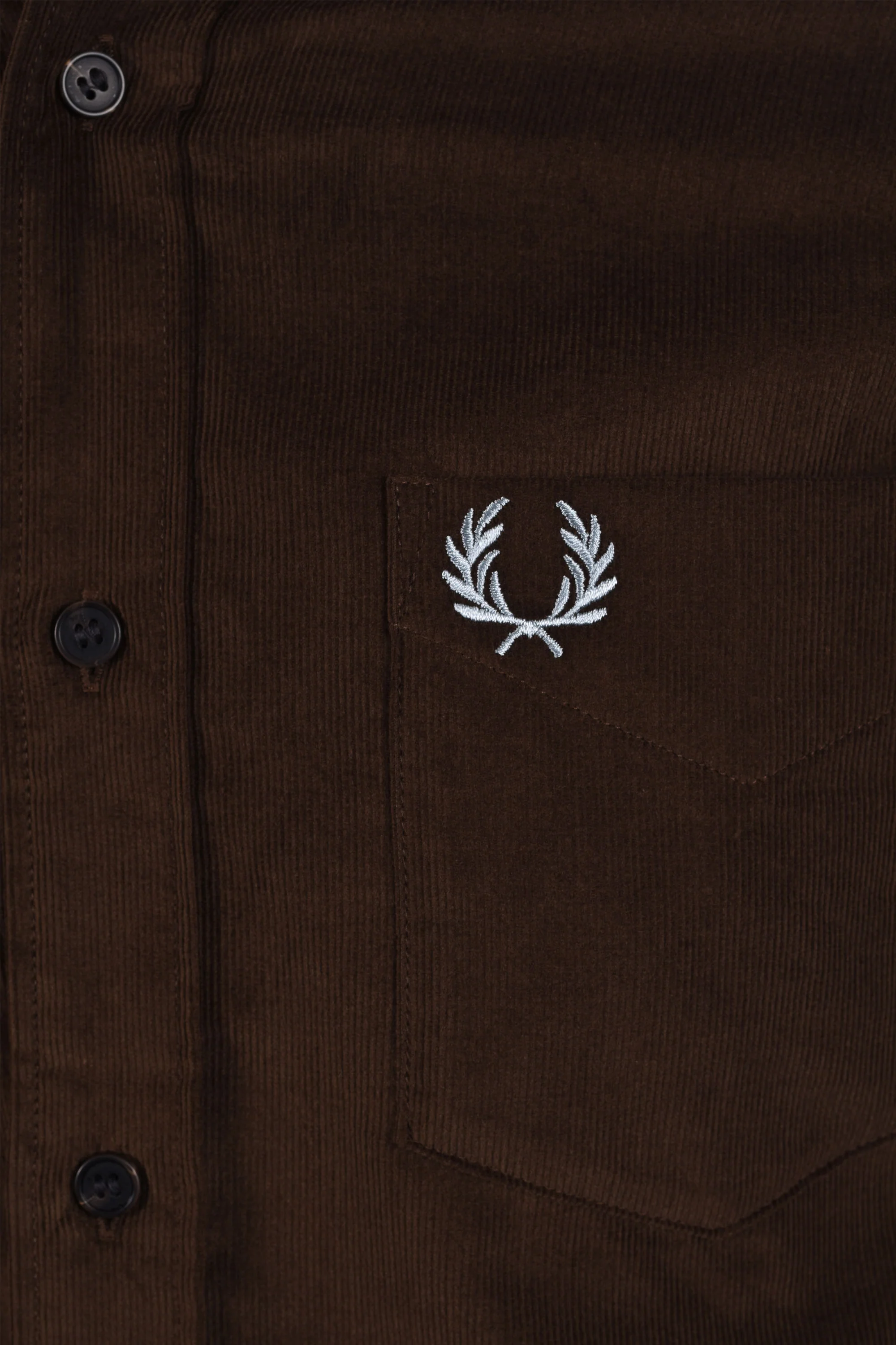 FRED PERRY NEEDLE CORD SHIRT BURNT TOBACCO - Image 2
