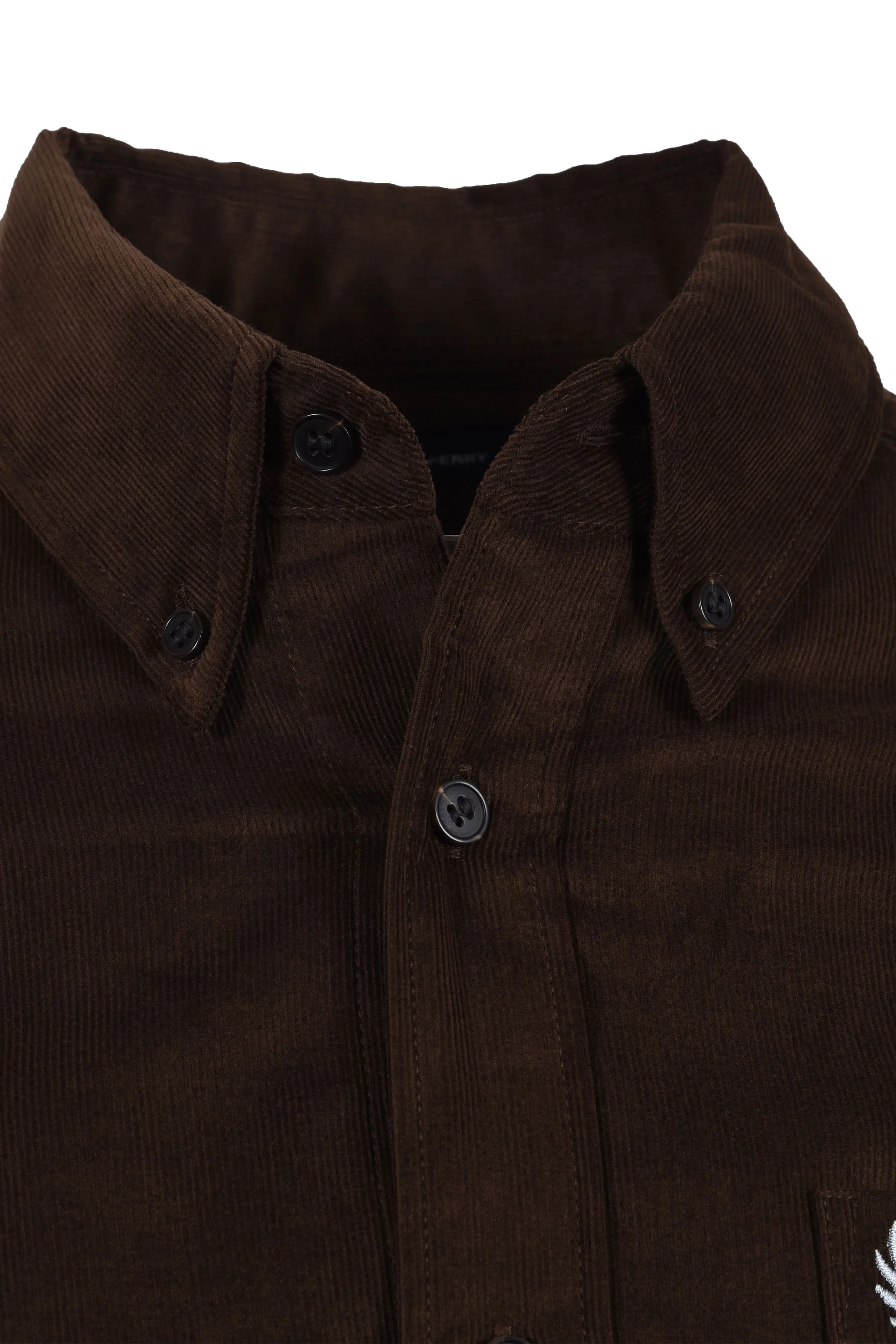 FRED PERRY NEEDLE CORD SHIRT BURNT TOBACCO - Image 3