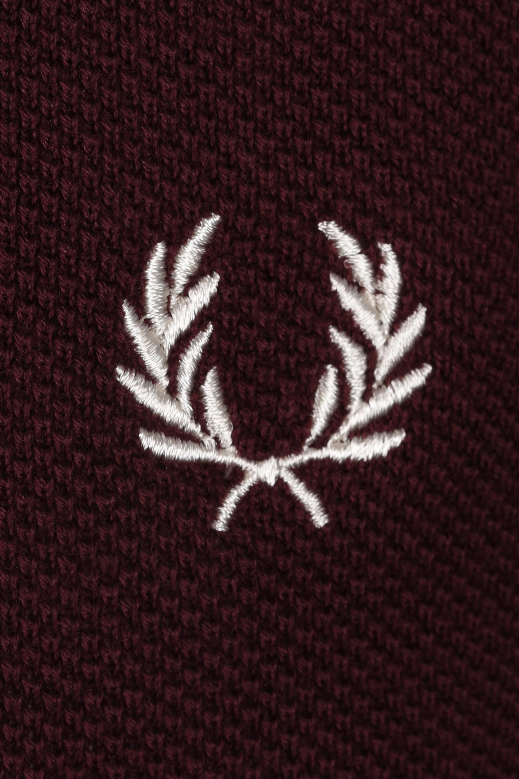 Fred Perry Pique Knitted Polo Shirt Oxblood - Image 3