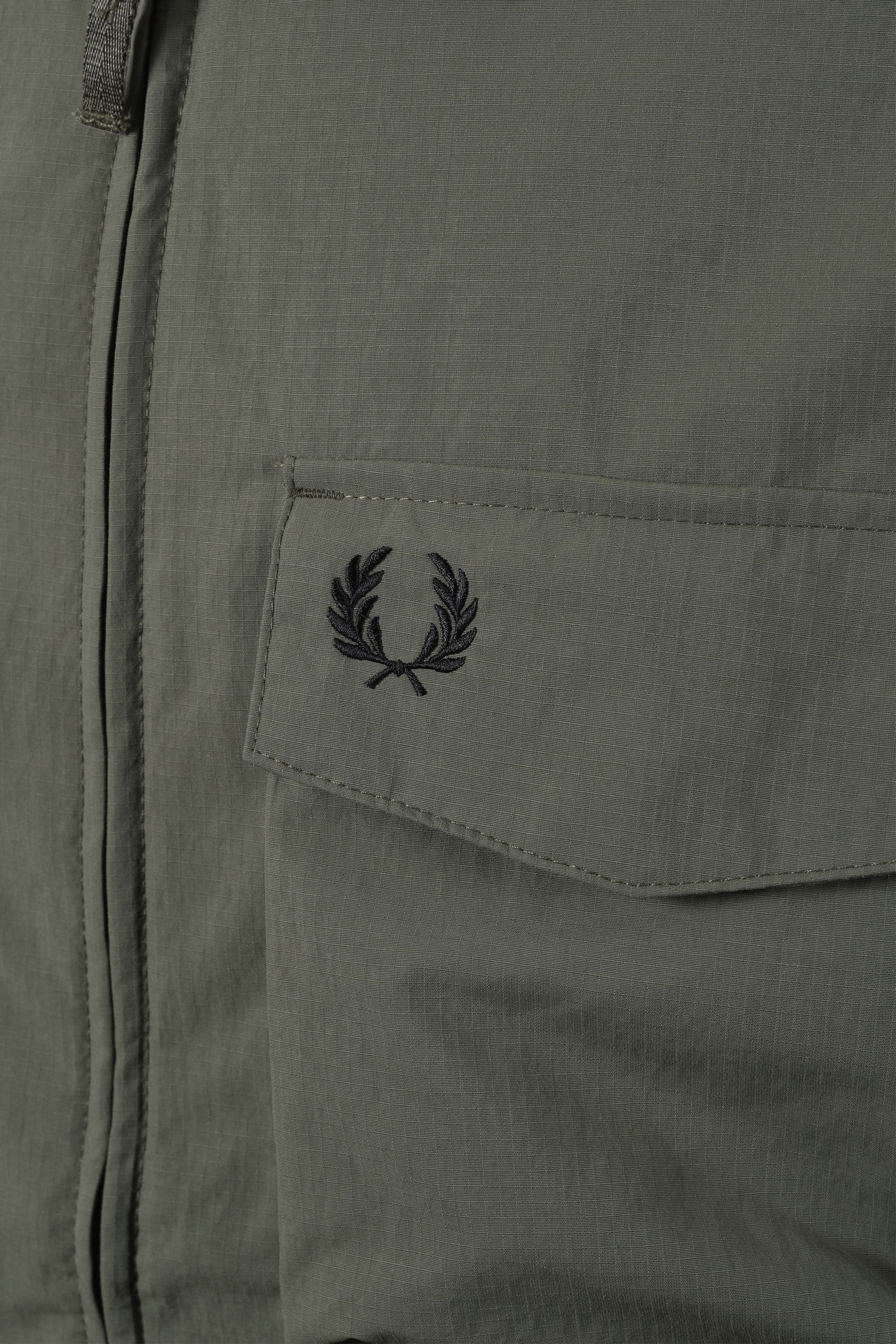 FRED PERRY RIPSTOP POCKET OVERSHIRT LAUREL WREATH GREEN - Image 3