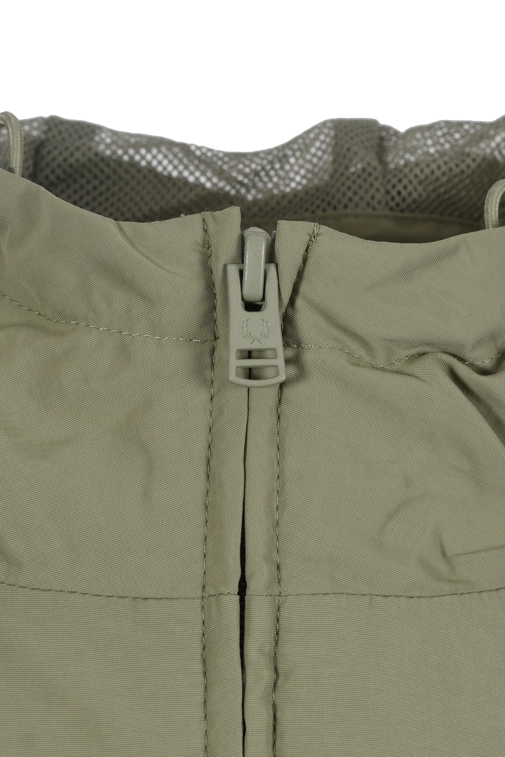 Fred Perry Taslan Hooded Shell Jacket Olive Mint - Image 4