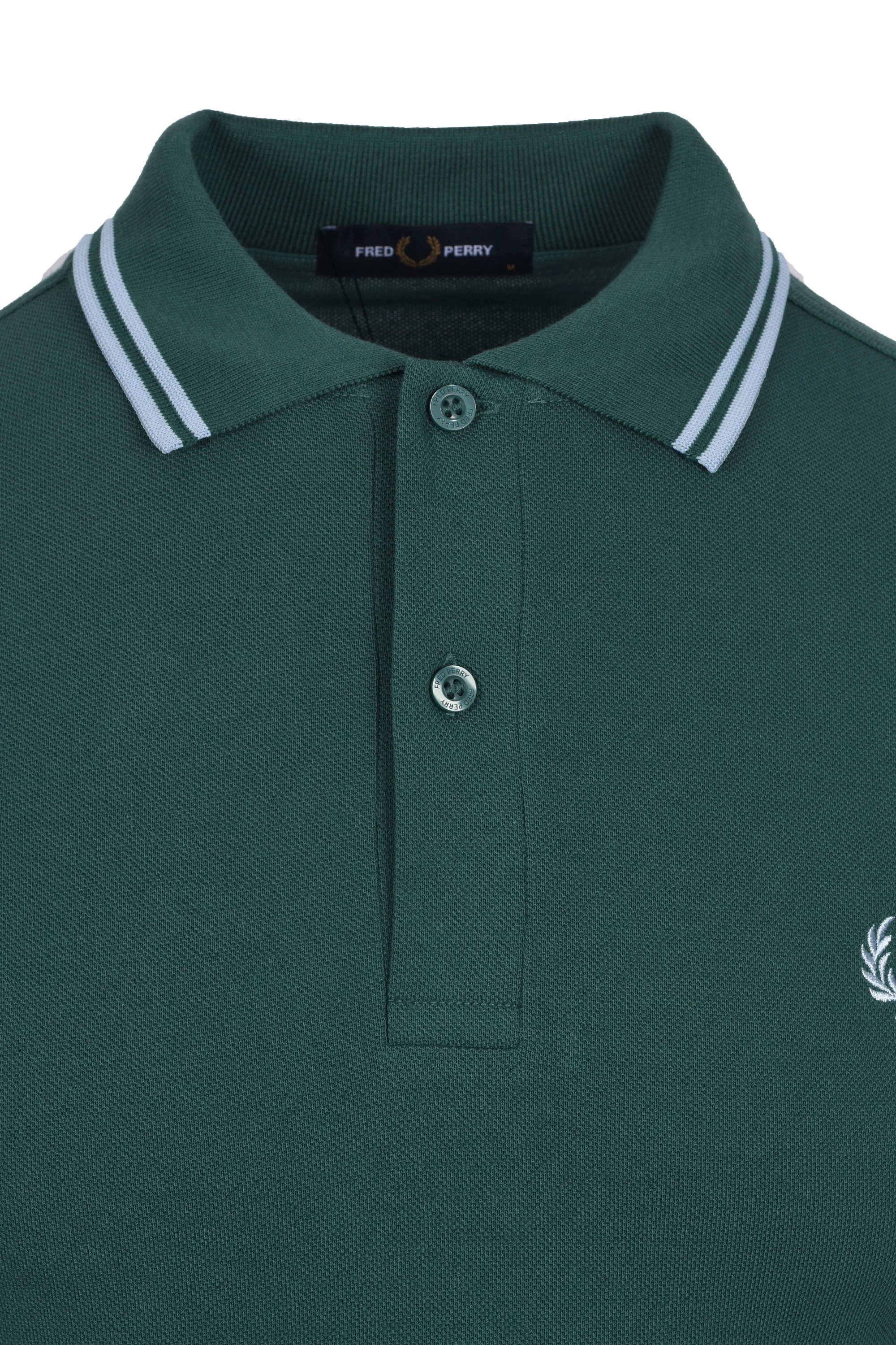 Fred Perry Twin Tipped Polo Sport Green/Track Blue - Image 2