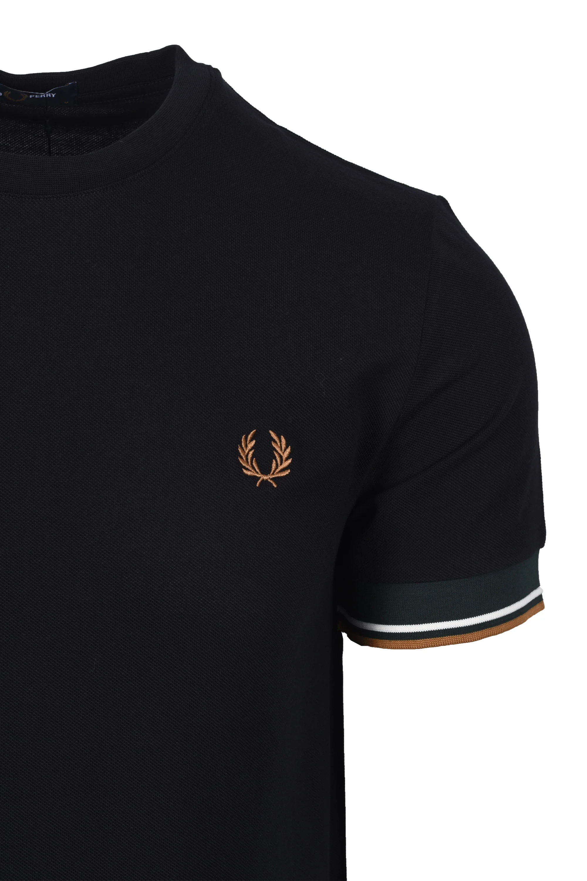 FRED PERRY TWIN TIPPED CUFF T-SHIRT BLACK - Image 2