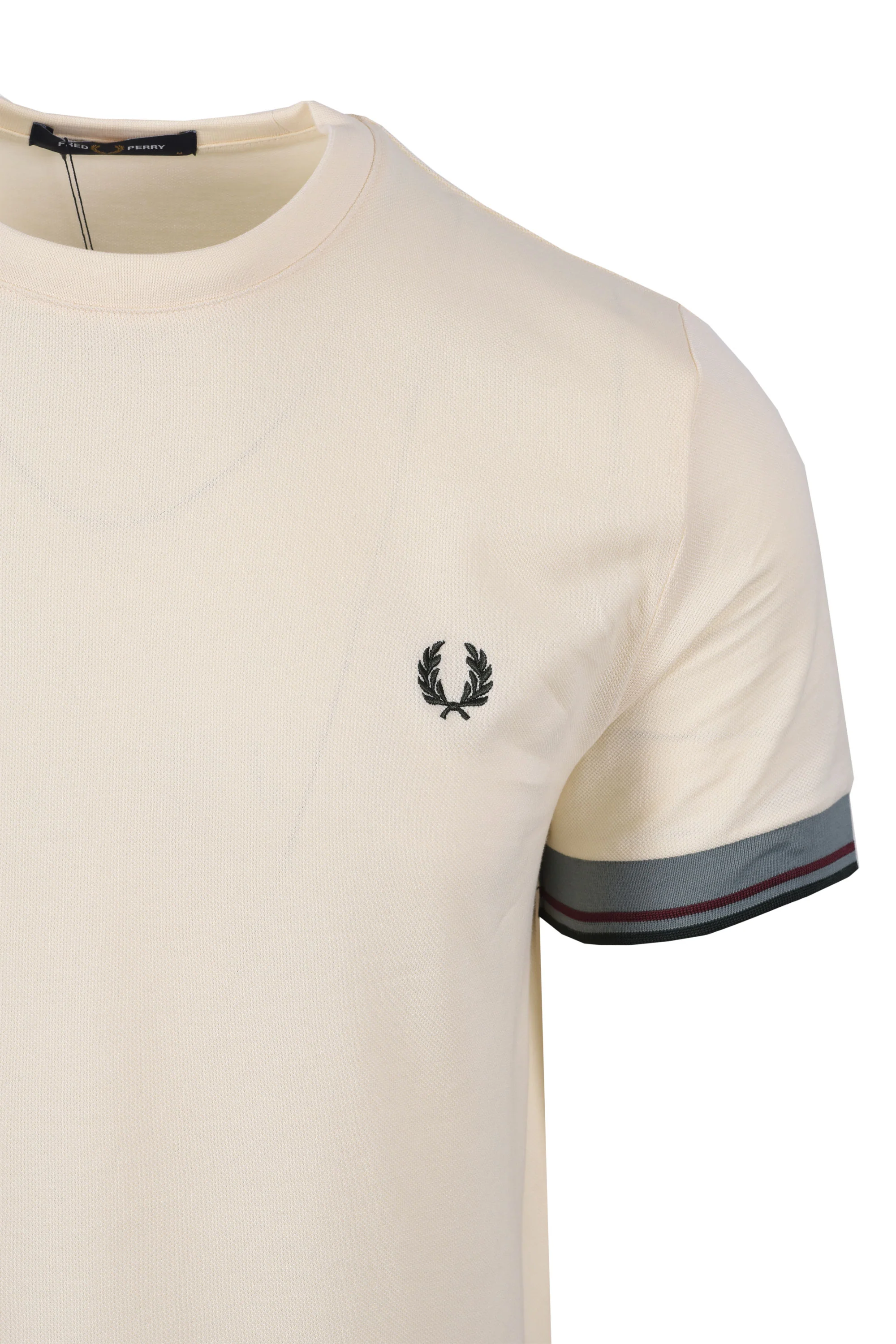FRED PERRY TWIN TIPPED CUFF T-SHIRT ECRU - Image 2