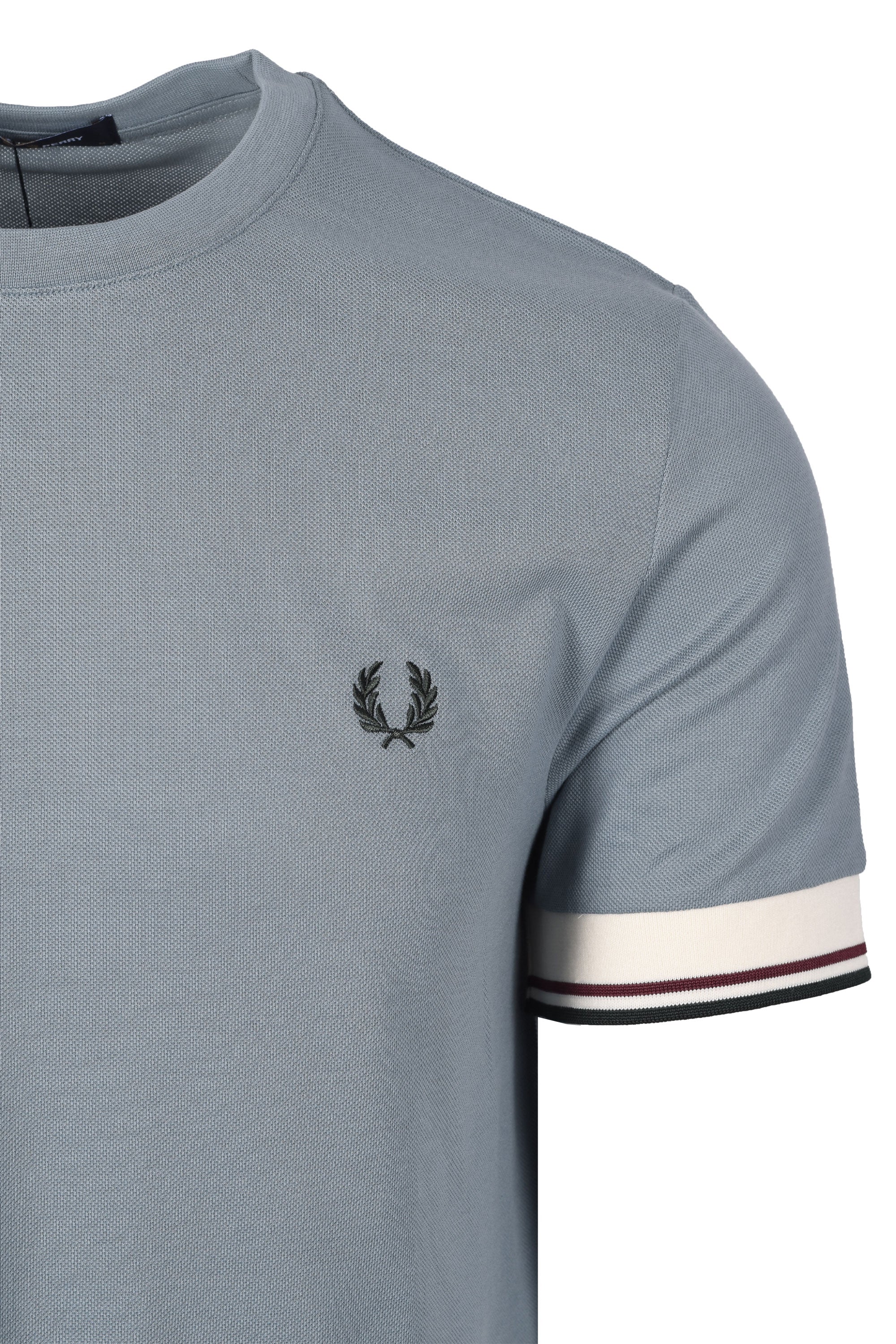 FRED PERRY TWIN TIPPED CUFFED T-SHIRT STOCKPORT BLUE - Image 2
