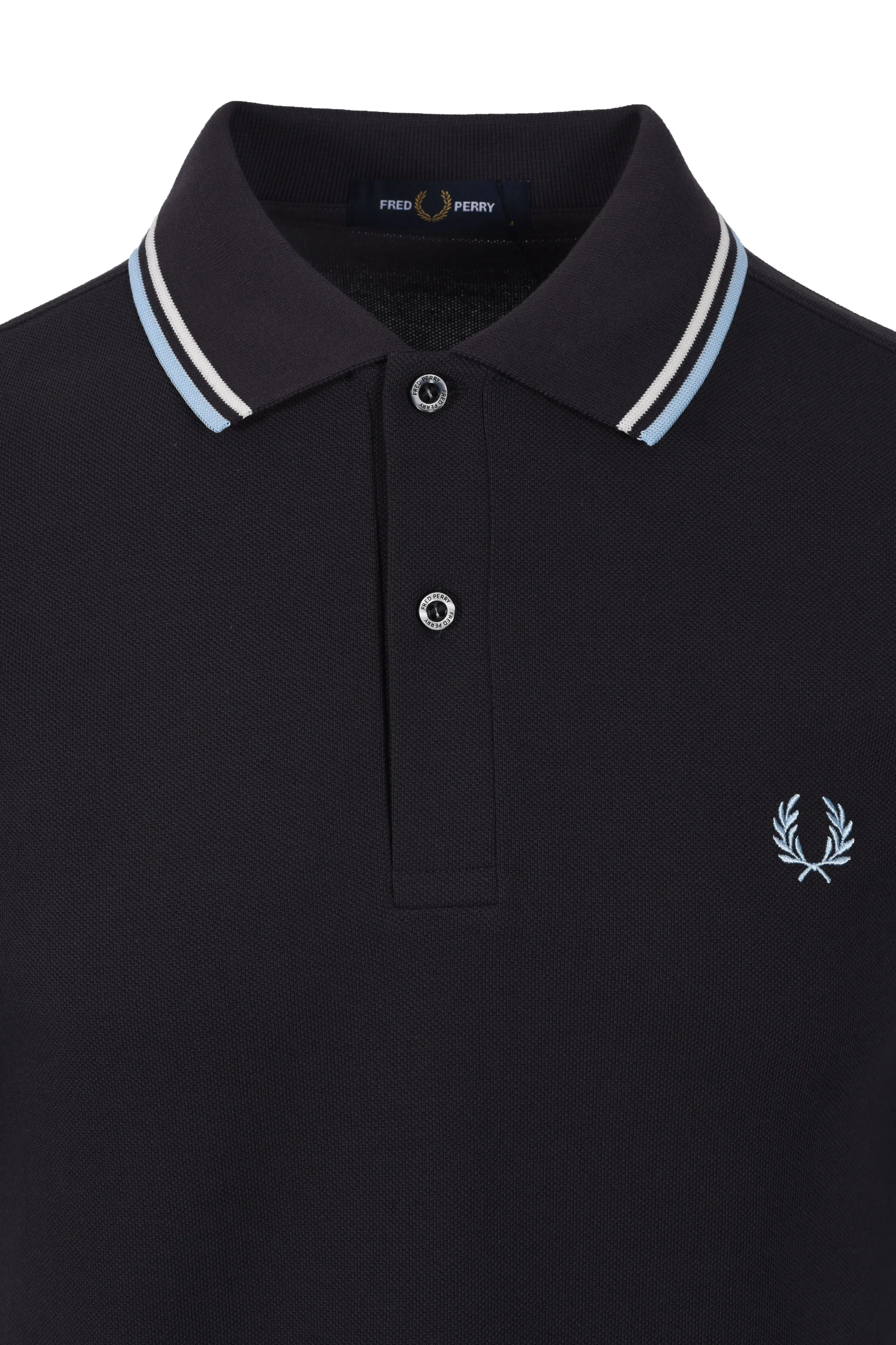 FRED PERRY TWIN TIPPED POLO ANCHOR GREY/ECRU/BLUE - Image 2