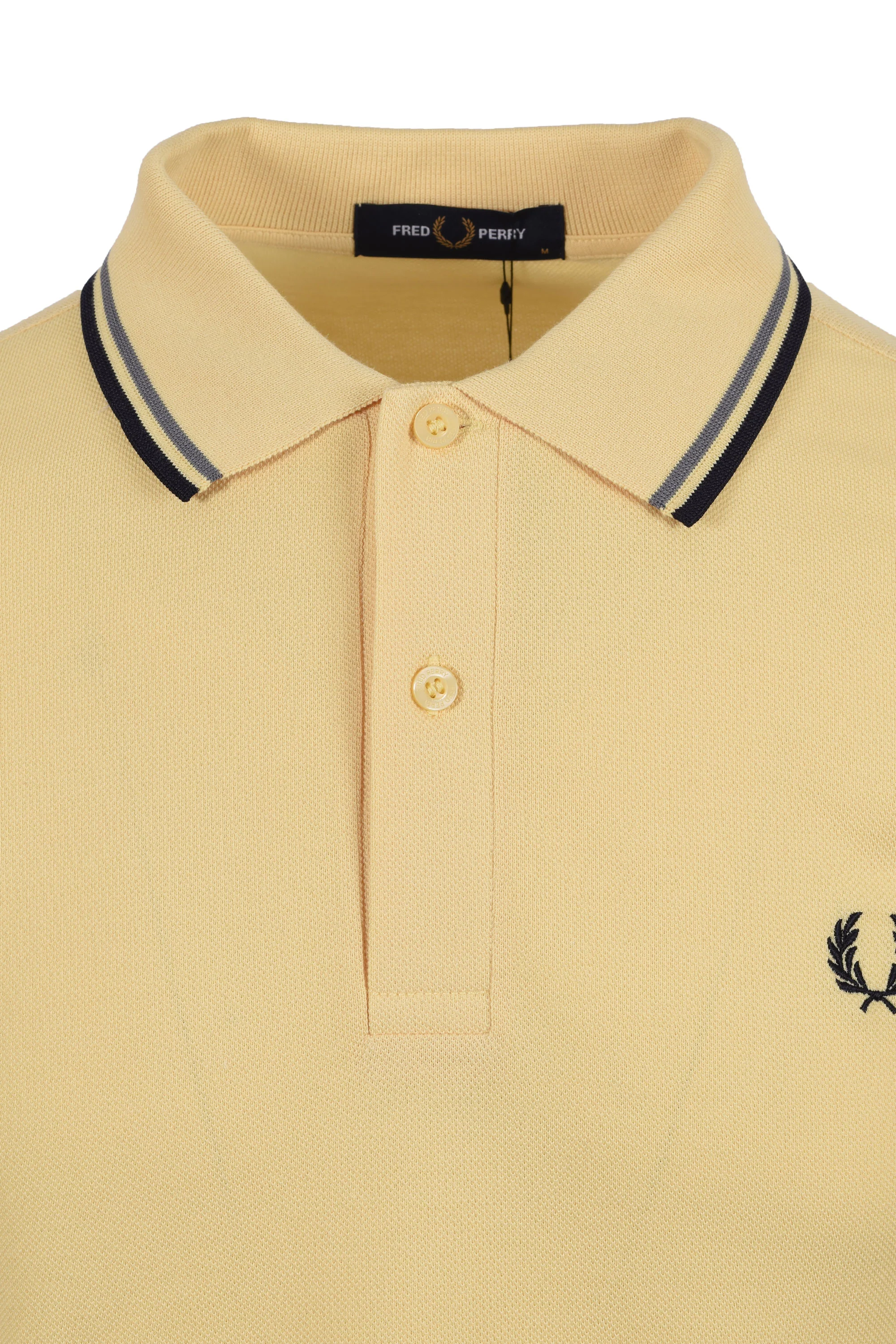 FRED PERRY TWIN TIPPED POLO GOLD/BLUE/NAVY - Image 2