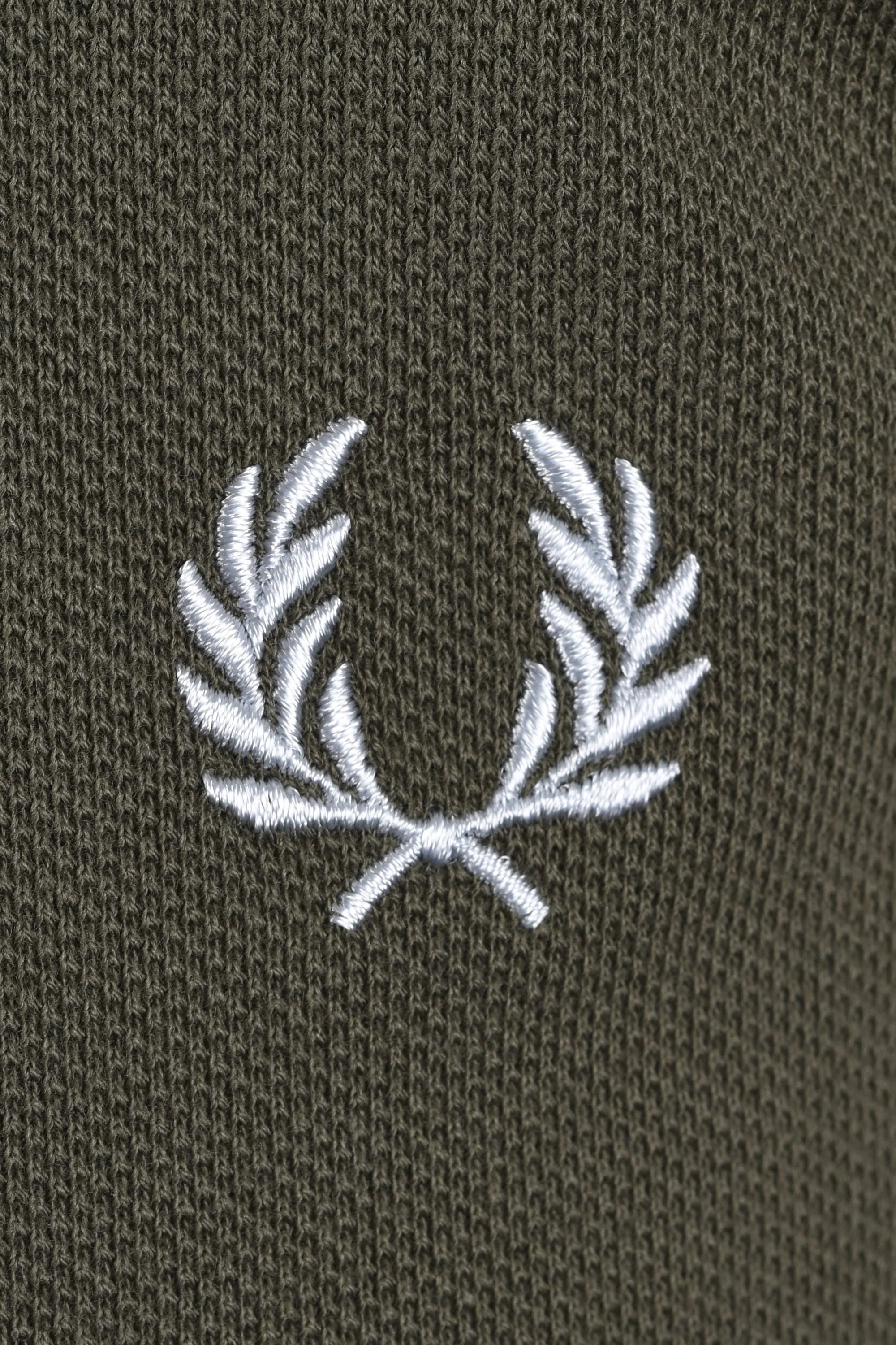 FRED PERRY TWIN TIPPED POLO LAUREL GREEN/ECRU/DUSKY BLUE - Image 3