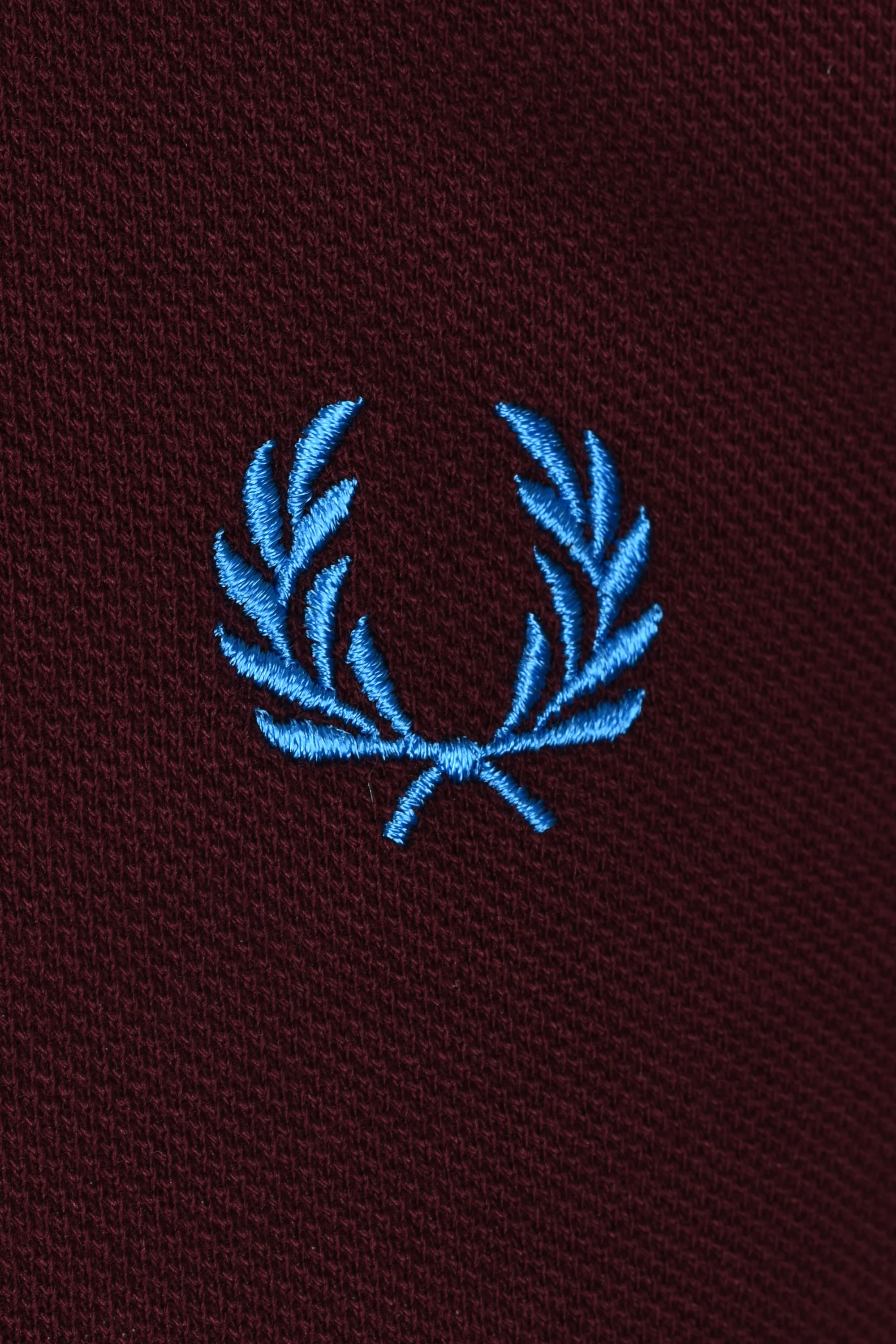 Fred Perry Twin Tipped Polo Oxblood/Ecru/Court Blue - Image 3