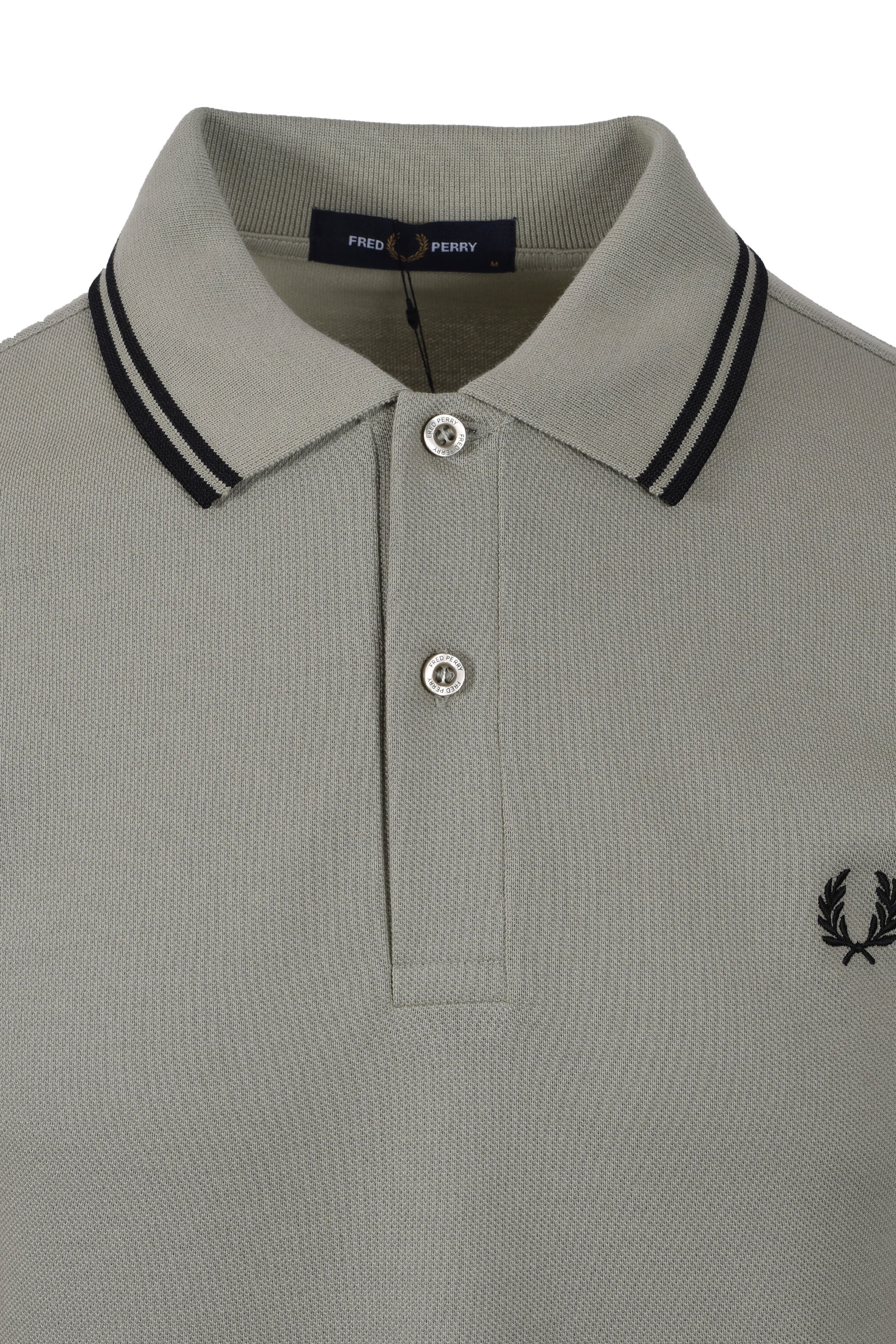 FRED PERRY TWIN TIPPED POLO SEAGRASS/BLACK - Image 2