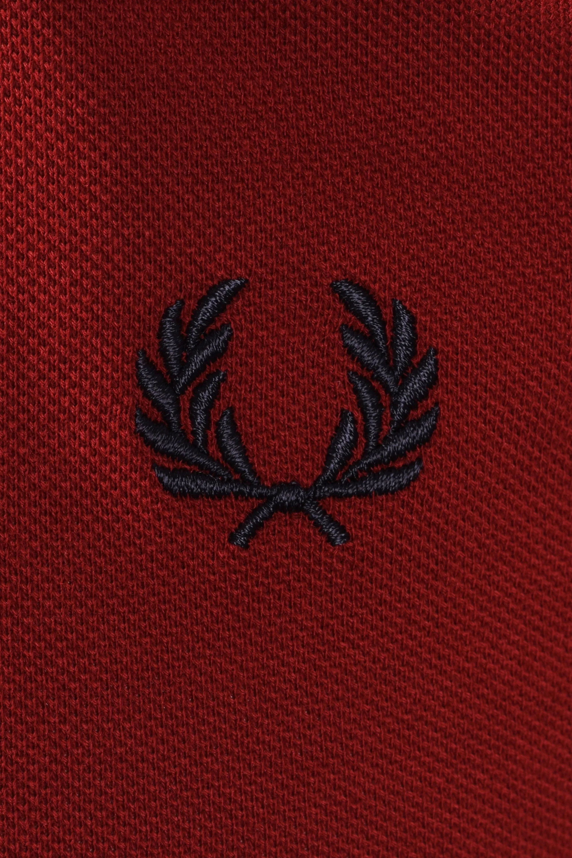 FRED PERRY TWIN TIPPED POLO SHIRT BURNT RED/SPORT GREEN/NAVY - Image 3