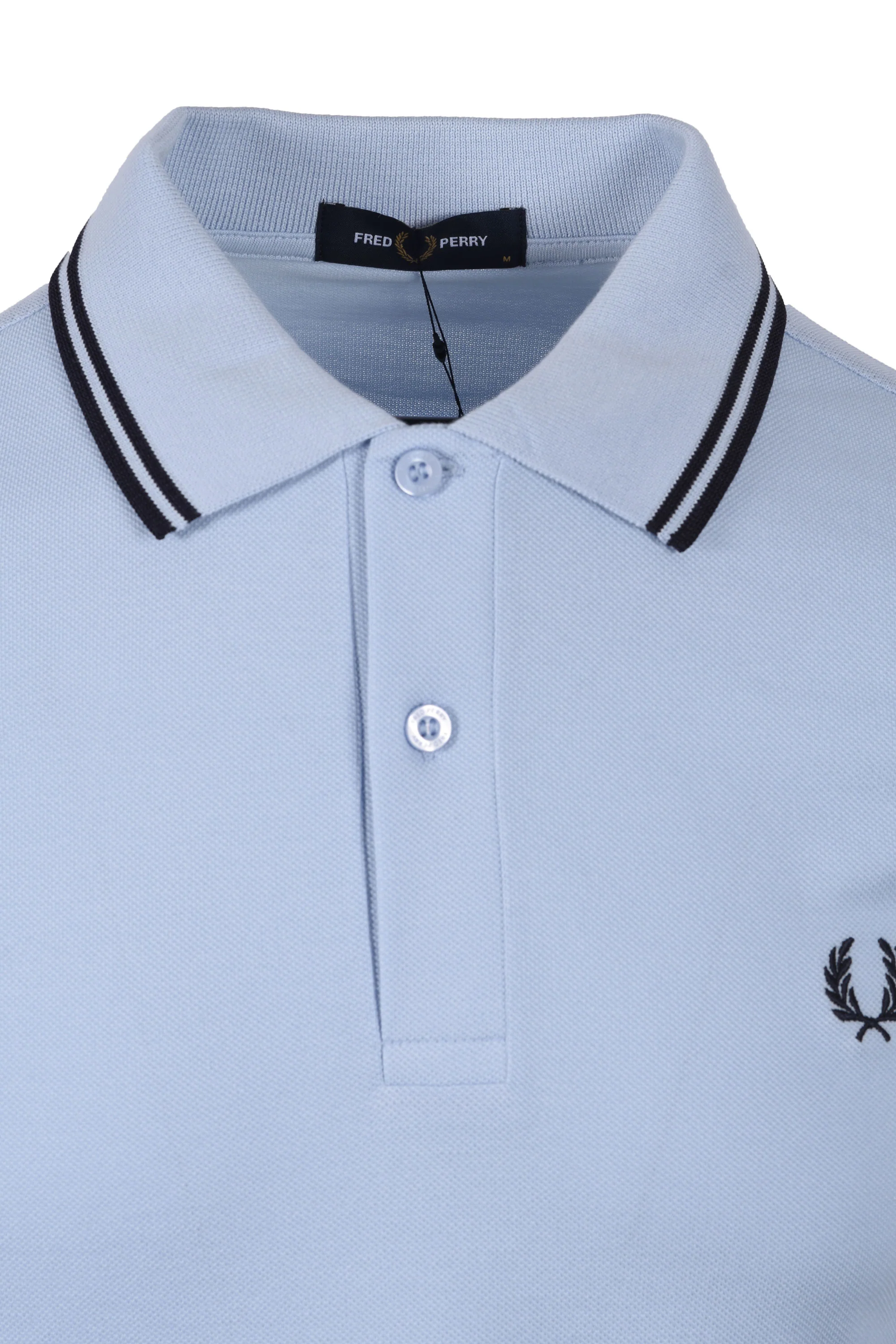 Fred Perry Twin Tipped Polo Shirt Light Smoke/Navy - Image 2