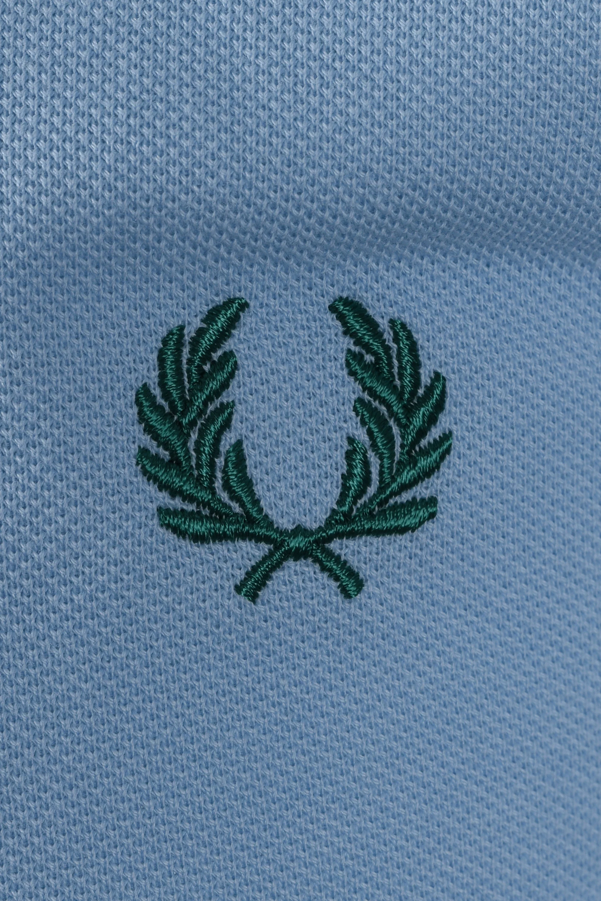 FRED PERRY TWIN TIPPED POLO SHIRT TRACK BLUE/BURNT RED/SPORT GREEN - Image 3