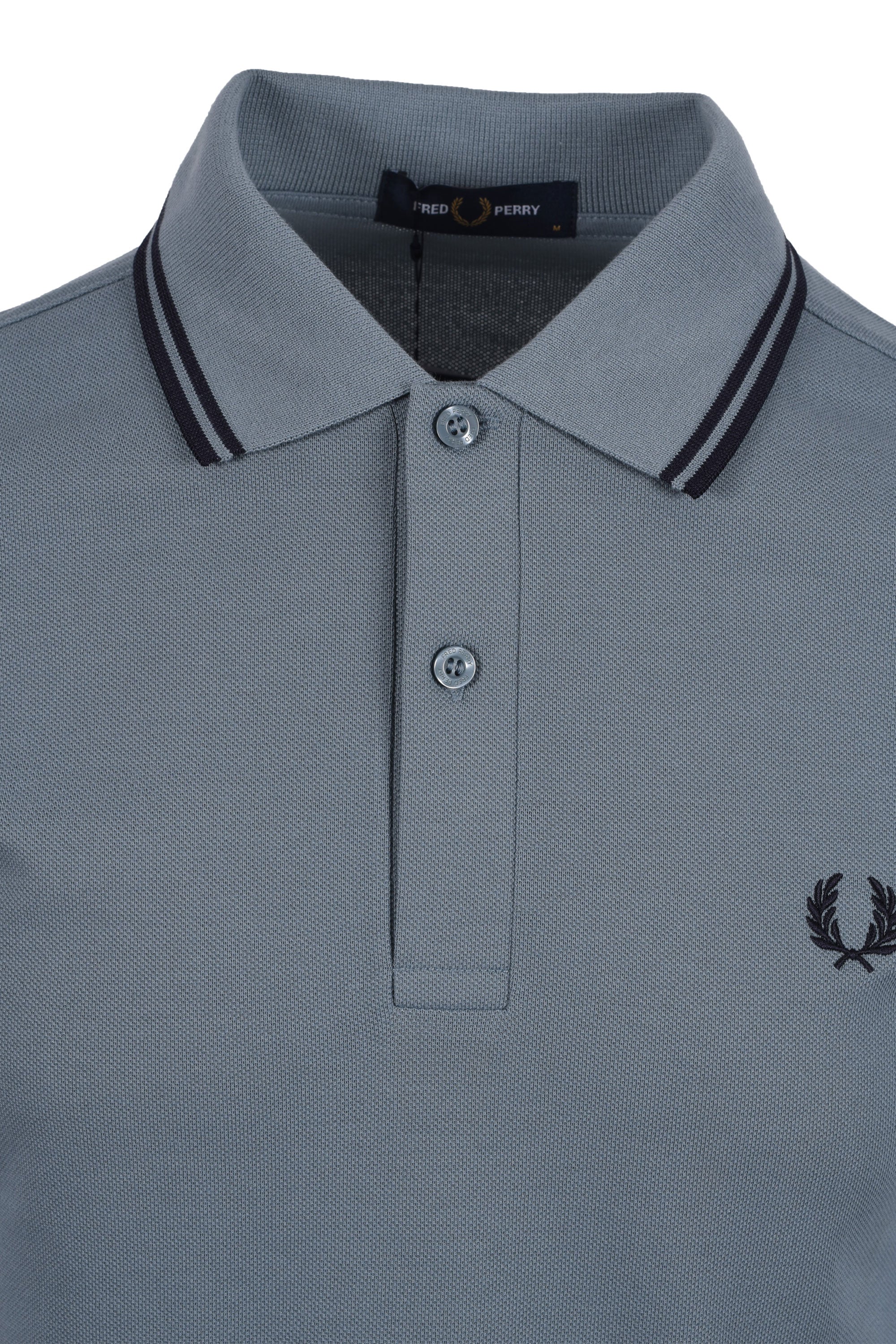 FRED PERRY TWIN TIPPED POLO STOCKPORT BLUE - Image 2