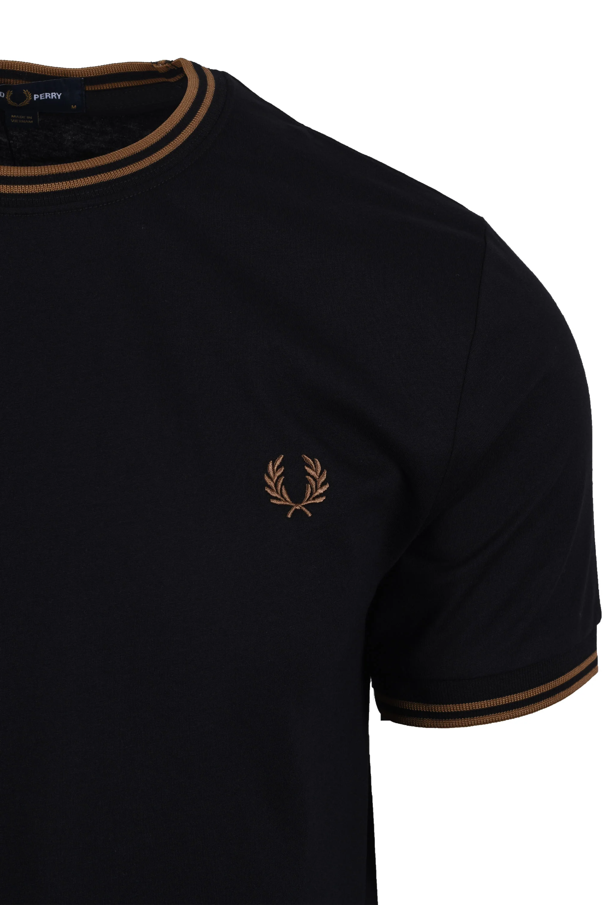 FRED PERRY TWIN TIPPED T-SHIRT BLACK/SHADED STONE - Image 2