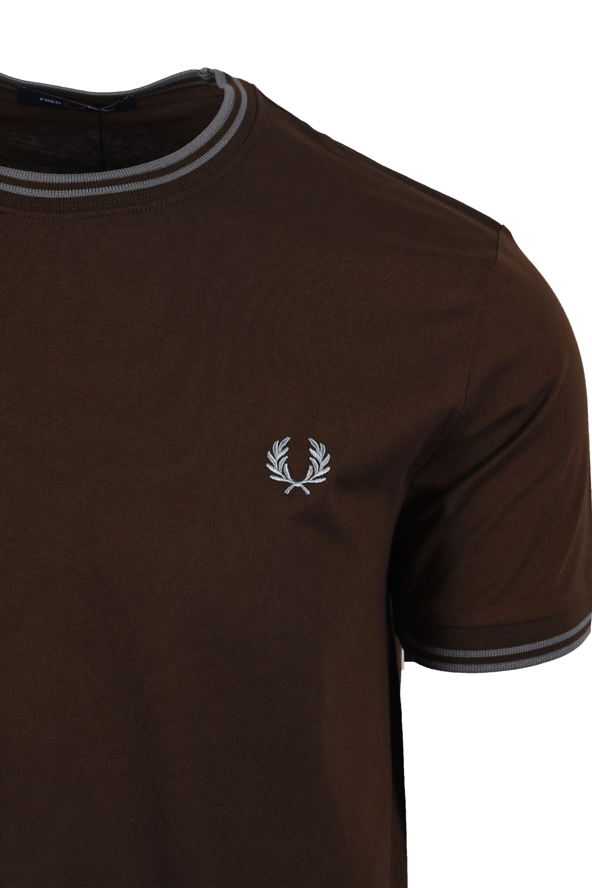 Fred Perry FRED PERRY TWIN TIPPED T-SHIRT BROWN TOBACCO/GREY - Image 2