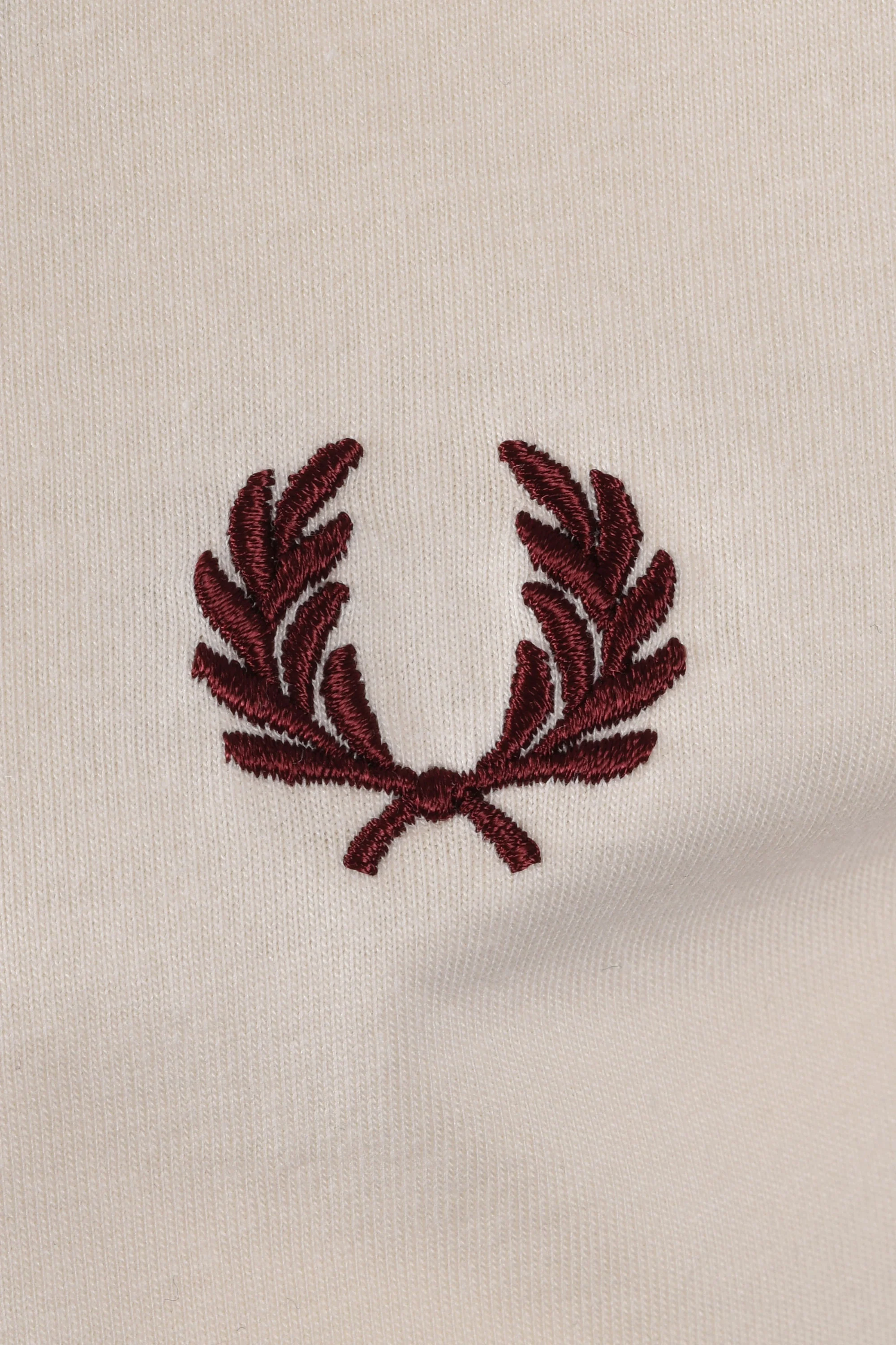 FRED PERRY TWIN TIPPED T-SHIRT ECRU/COURT BLUE/OXBLOOD - Image 3