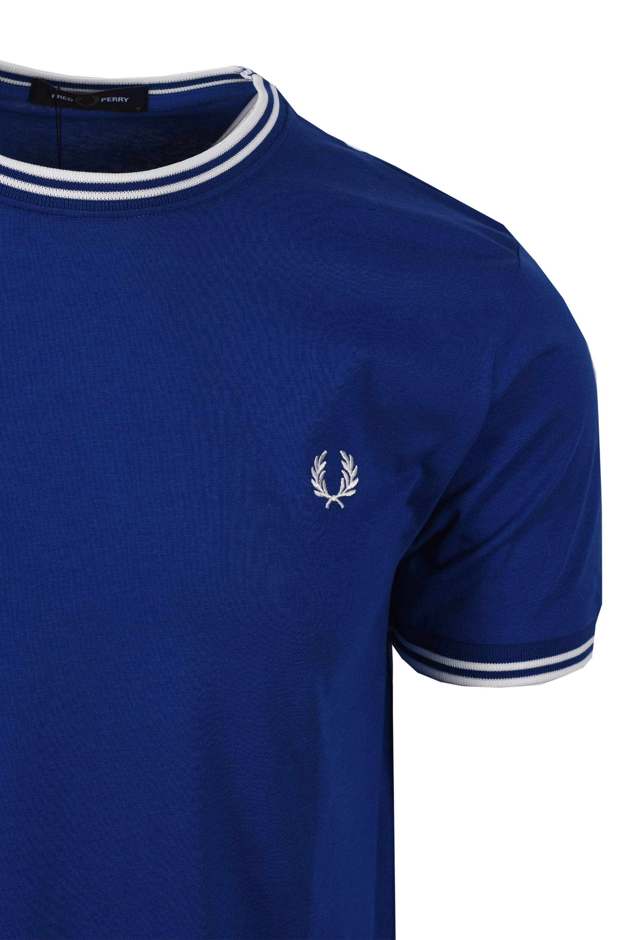FRED PERRY TWIN TIPPED T-SHIRT SOHO ECLIPSE/SNOW WHITE - Image 2
