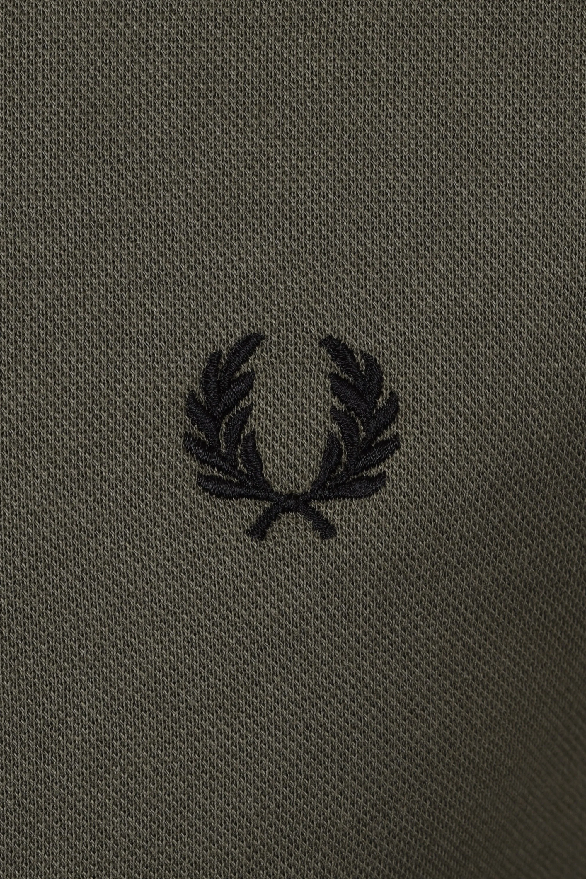 Fred Perry Zip Through Collared Sweatshirt Laurel Green - Image 2