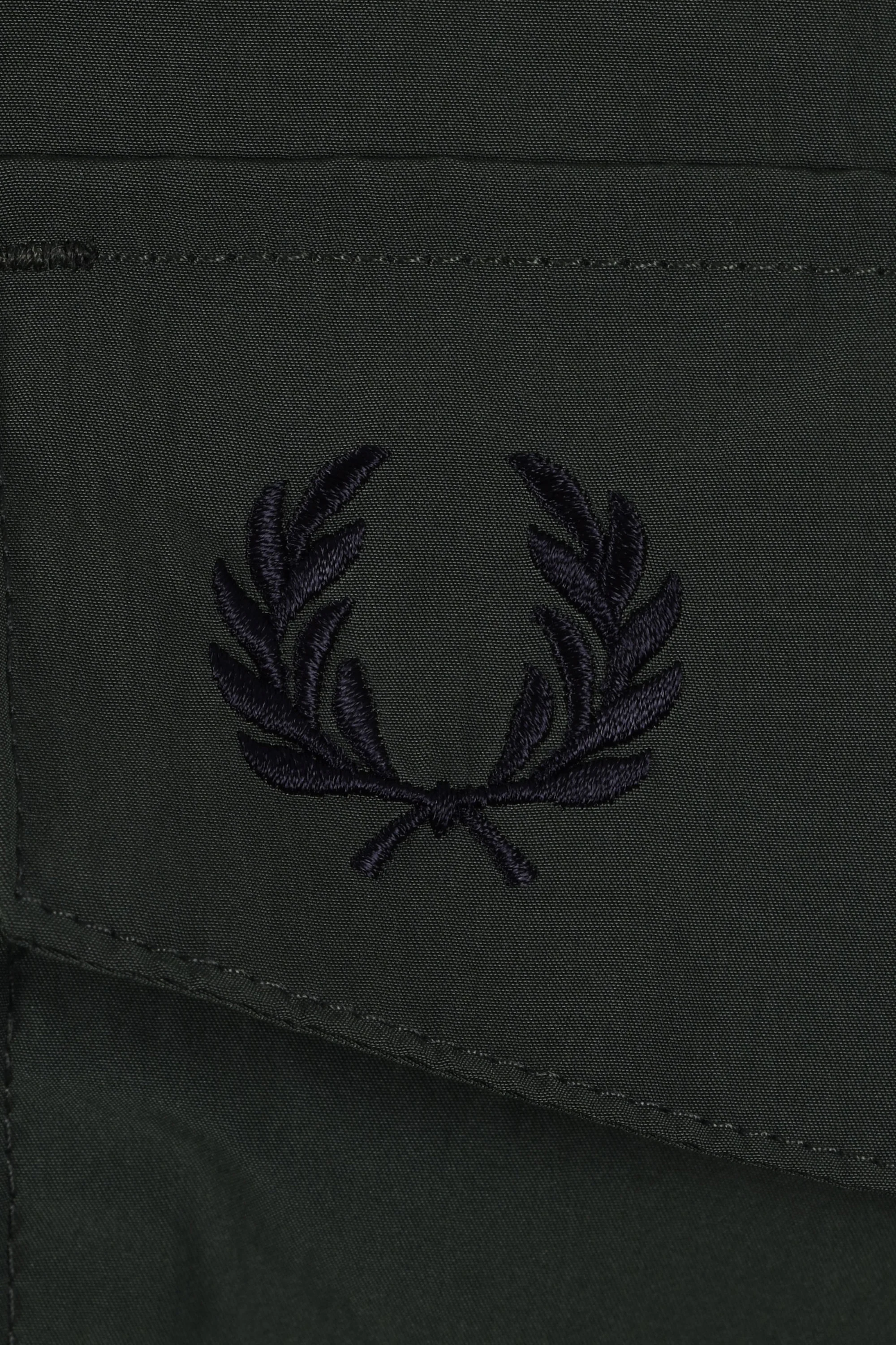 Fred Perry Zip Through Overshirt Court Green - Image 3
