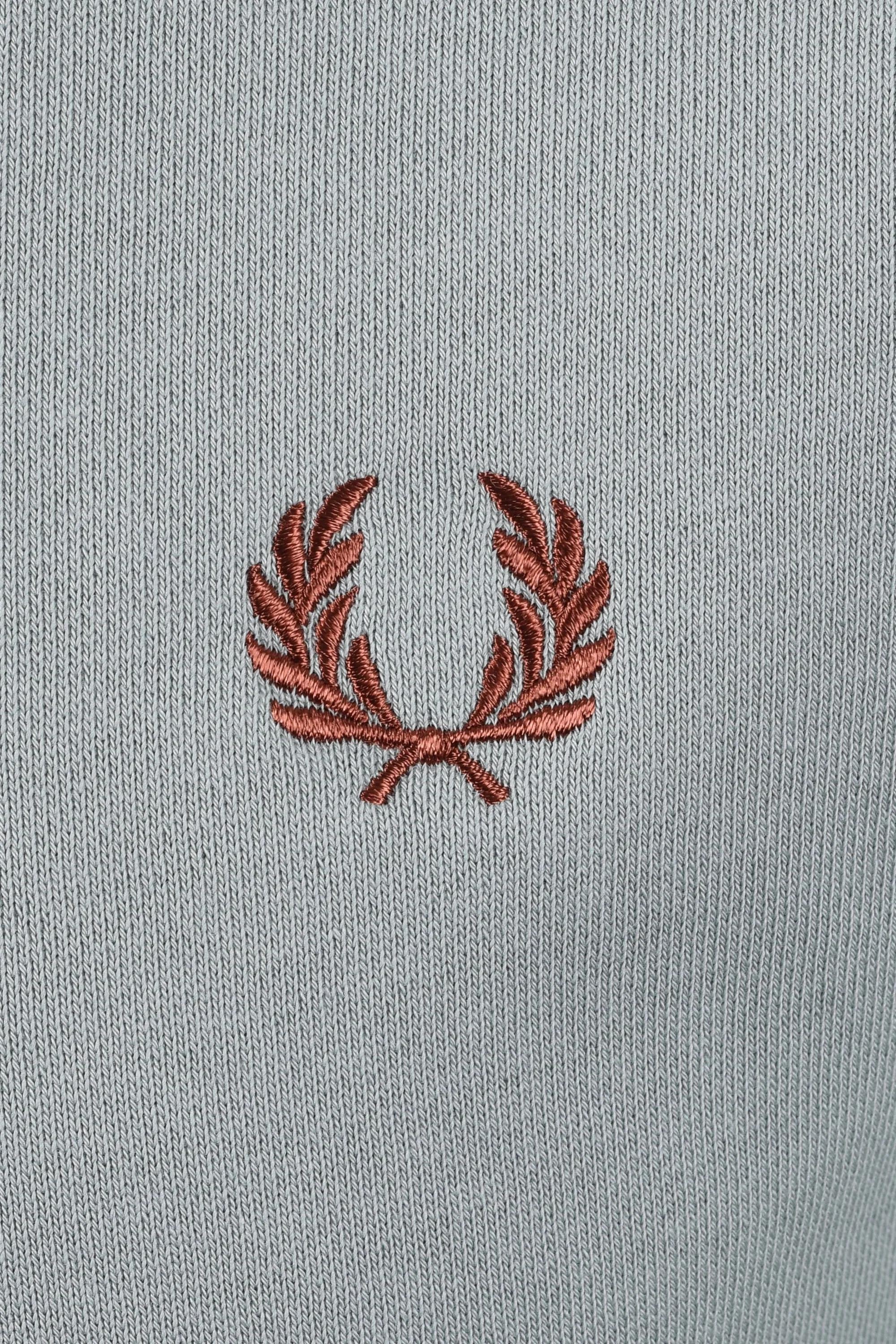 Fred Perry Half Zip Sweatshirt Silver Blue - Image 4