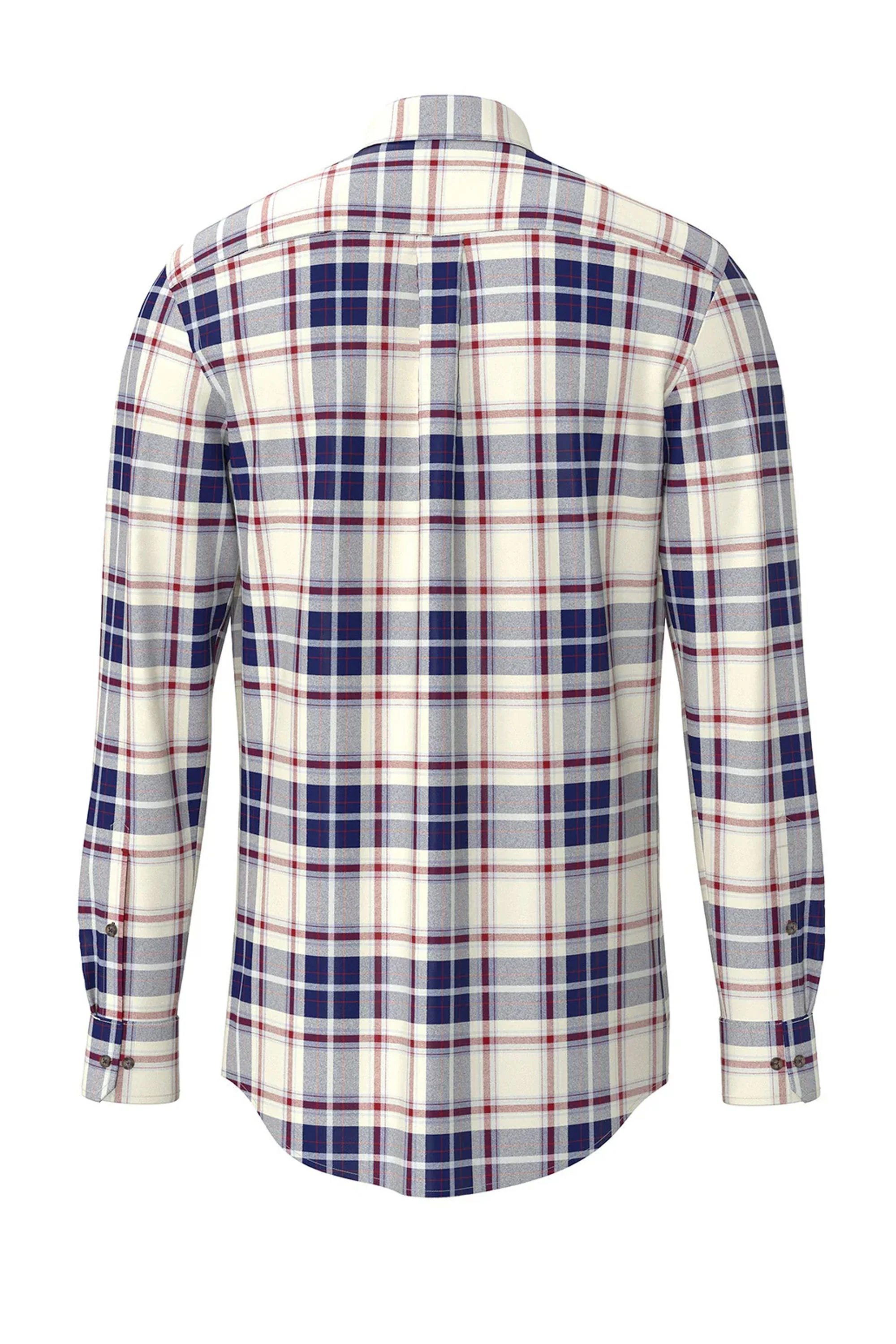 Fynch-Hatton Long Sleeve Checked Shirt Garnet Red - Image 2